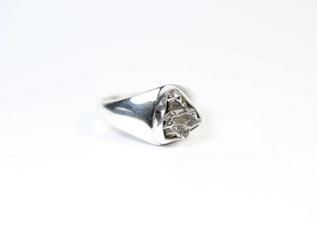 Meteorite Campo del Cielo ring / new 925. Sterling silver - 9.36 g - (1)
