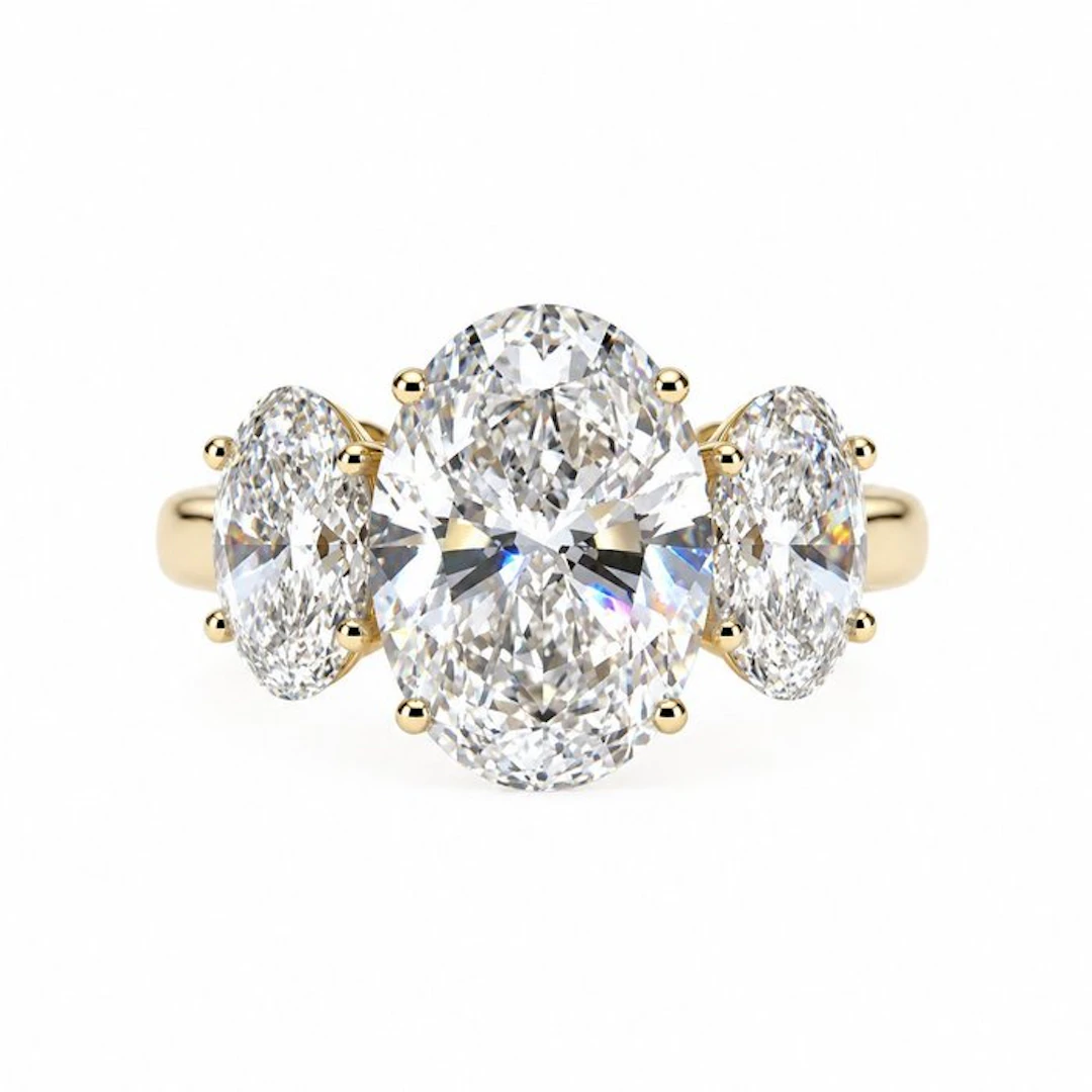 Ring - 14 kt. Yellow gold - 7.06ct. tw. Diamond (Lab-grown) - Diamond