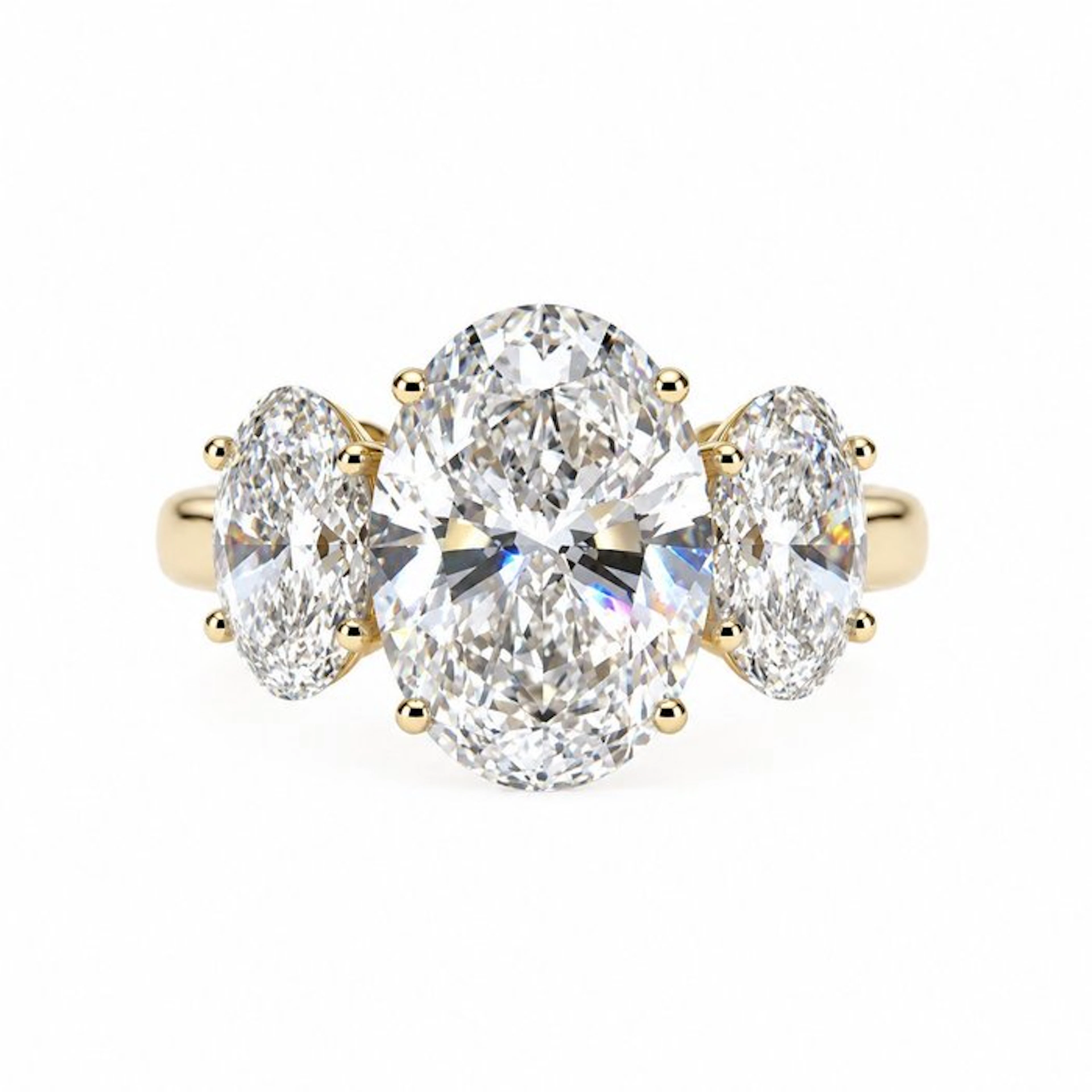 Ring - 14 kt. Yellow gold - 7.06ct. tw. Diamond (Lab-grown) - Diamond