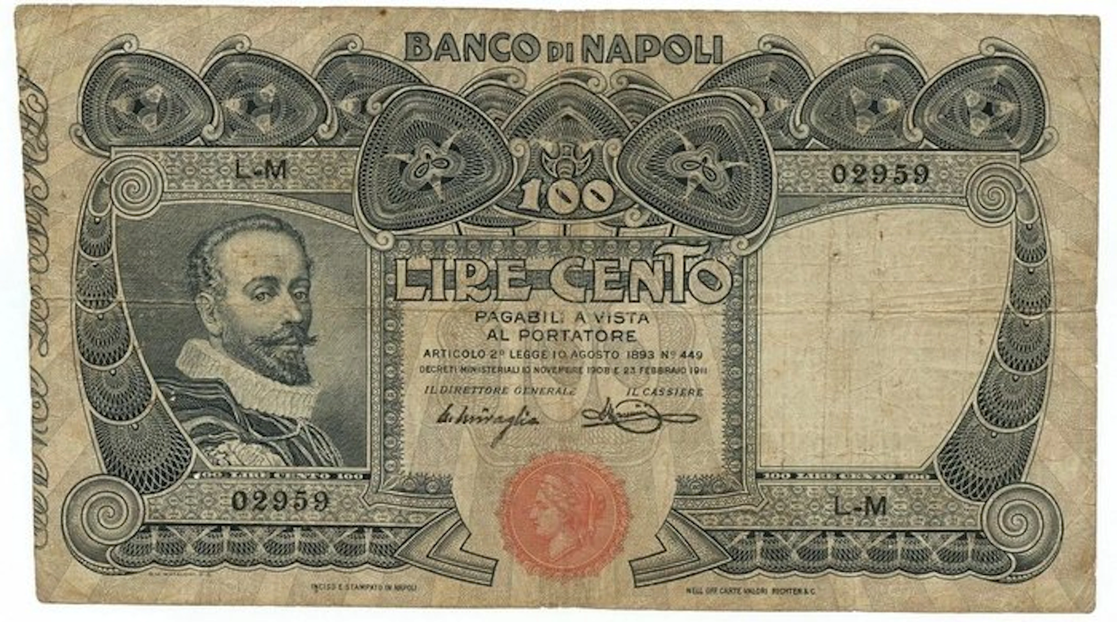 Italy. - 100 Lire - 23/02/1911 - BN 10D (No reserve price)