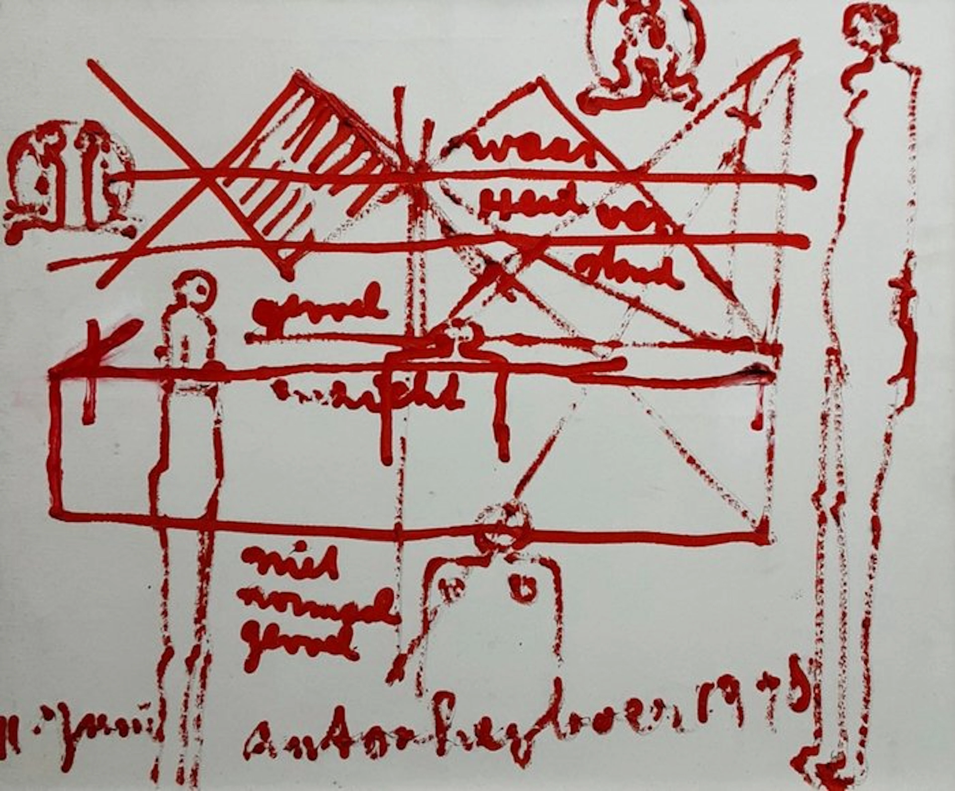 Anton Heyboer (1924-2005) - Madonna = Moeder met kind
