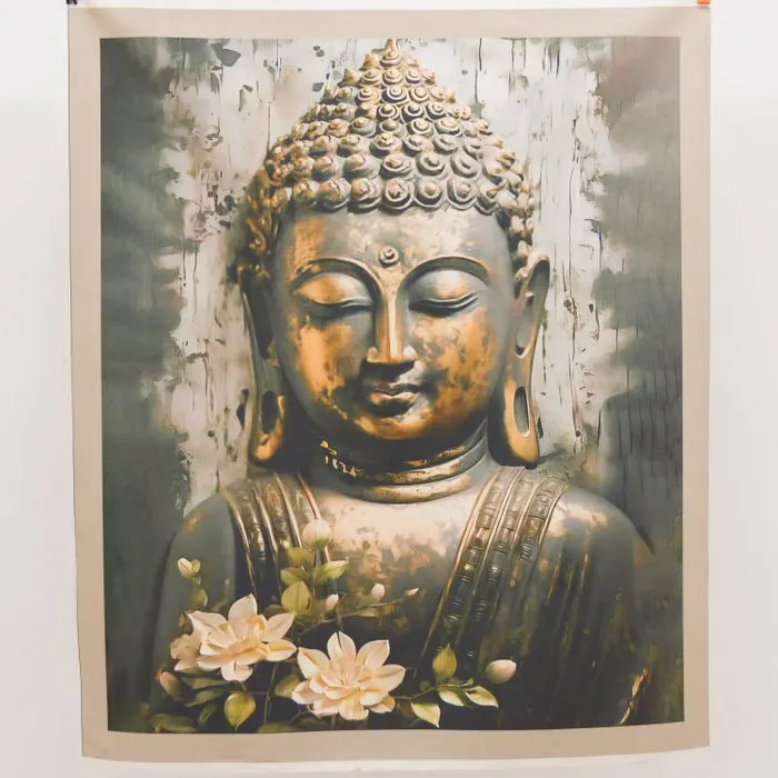 Panel - AA204 - Decorative Fabric Panel “Golden Buddha” –...