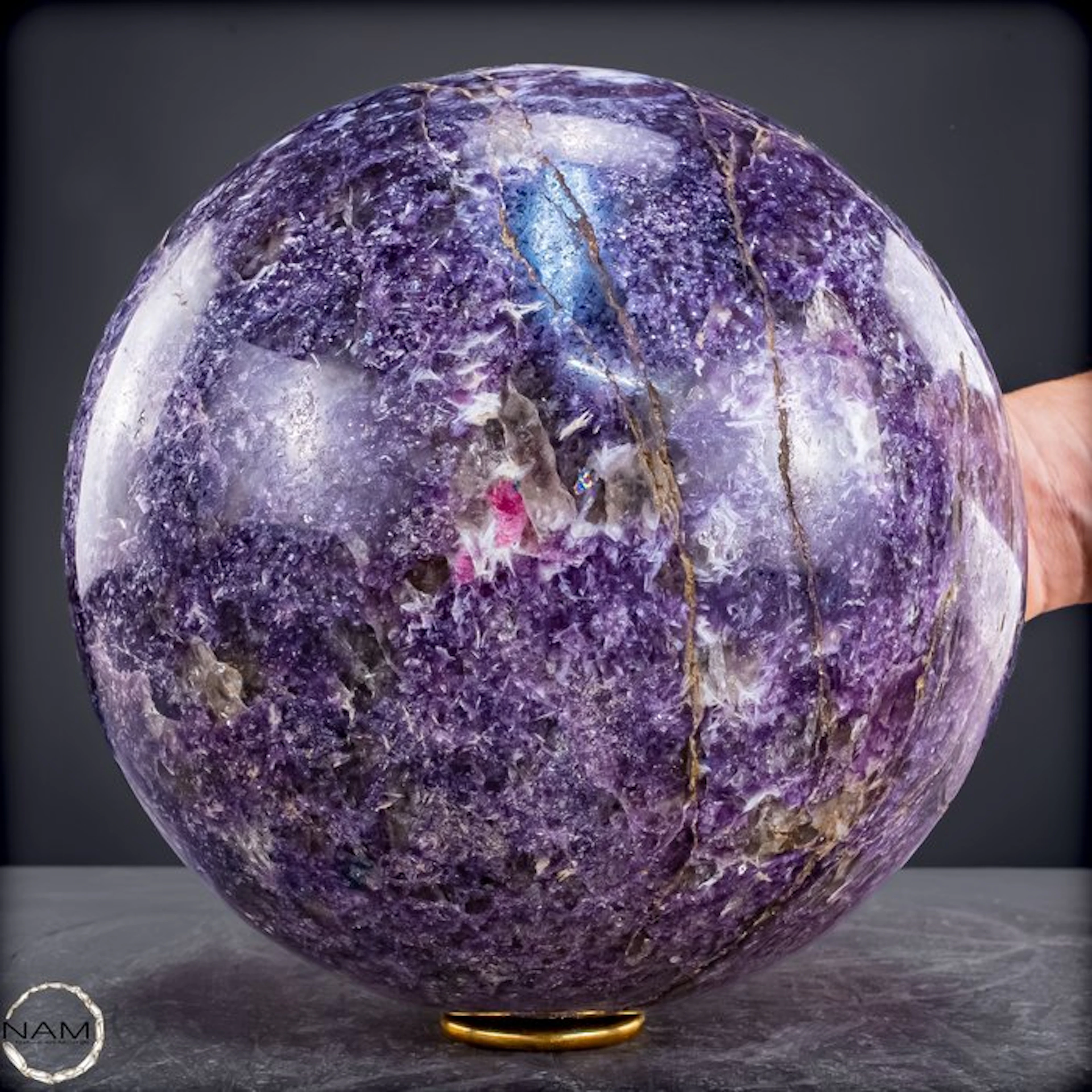Lepidolite (Unicorn) Stone Sphere – Fascinating Colors of...