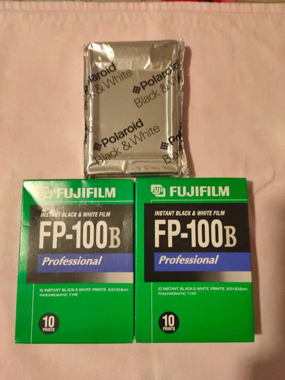 Fuji, Polaroid 3x FP-100 B Instant Black & White film Professional