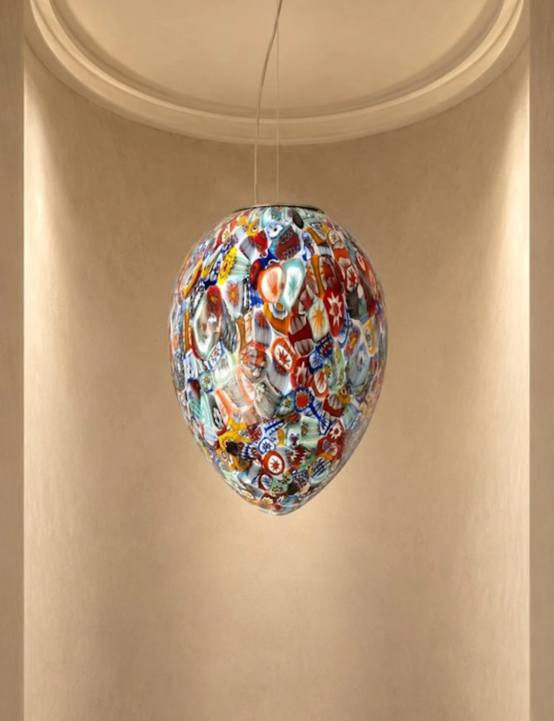 MIMU interior - Chandelier - EGG Murrine Millefiori lamp - Murano glass