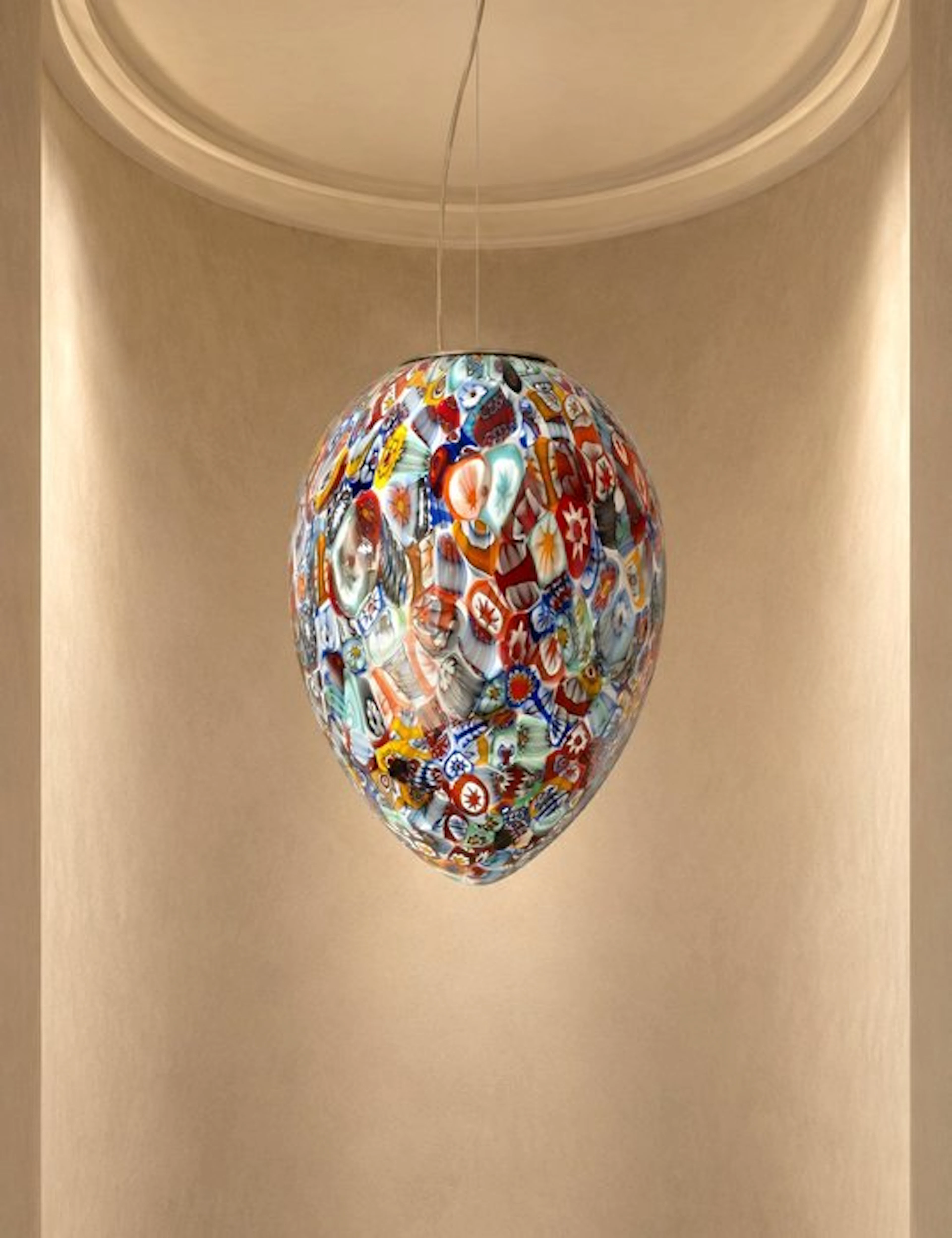 MIMU interior - Chandelier - EGG Murrine Millefiori lamp - Murano glass