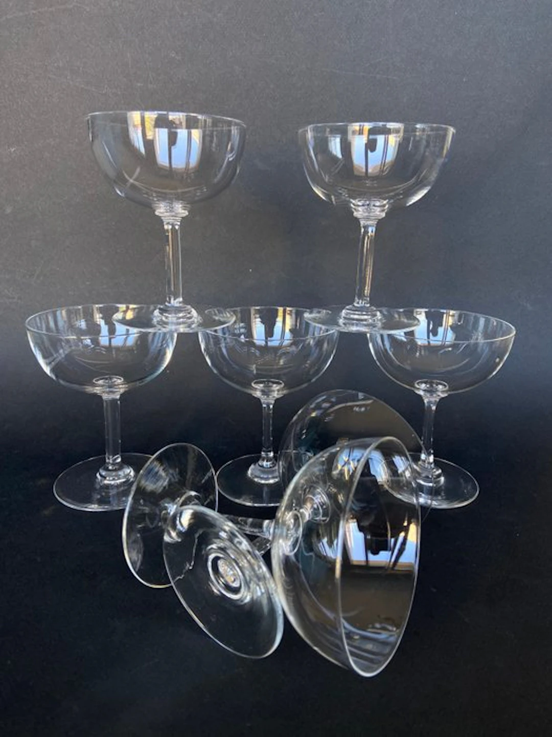 Baccarat - Champagne glass - Superb set of 7 champagne...