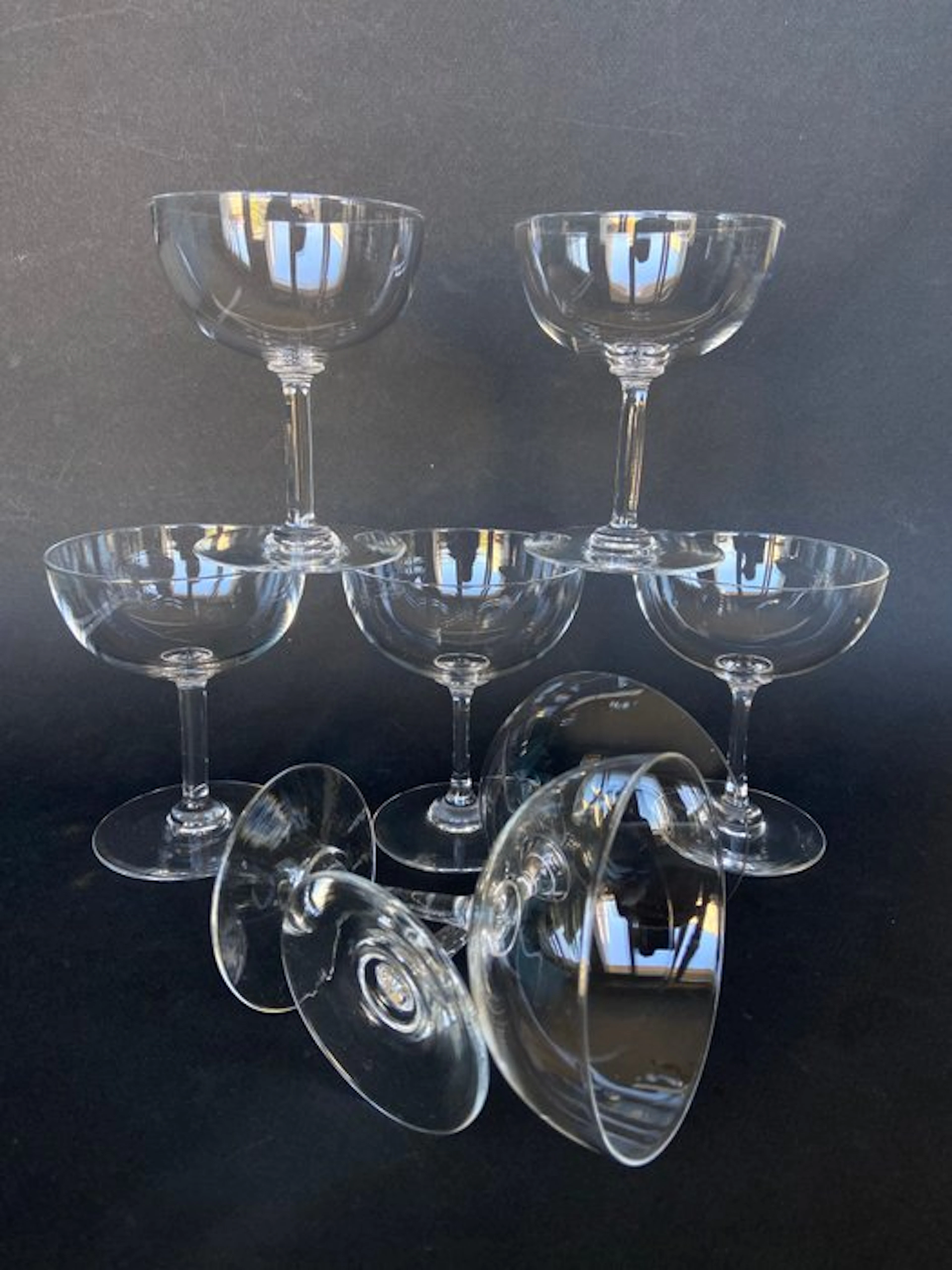Baccarat - Champagne glass - Superb set of 7 champagne...