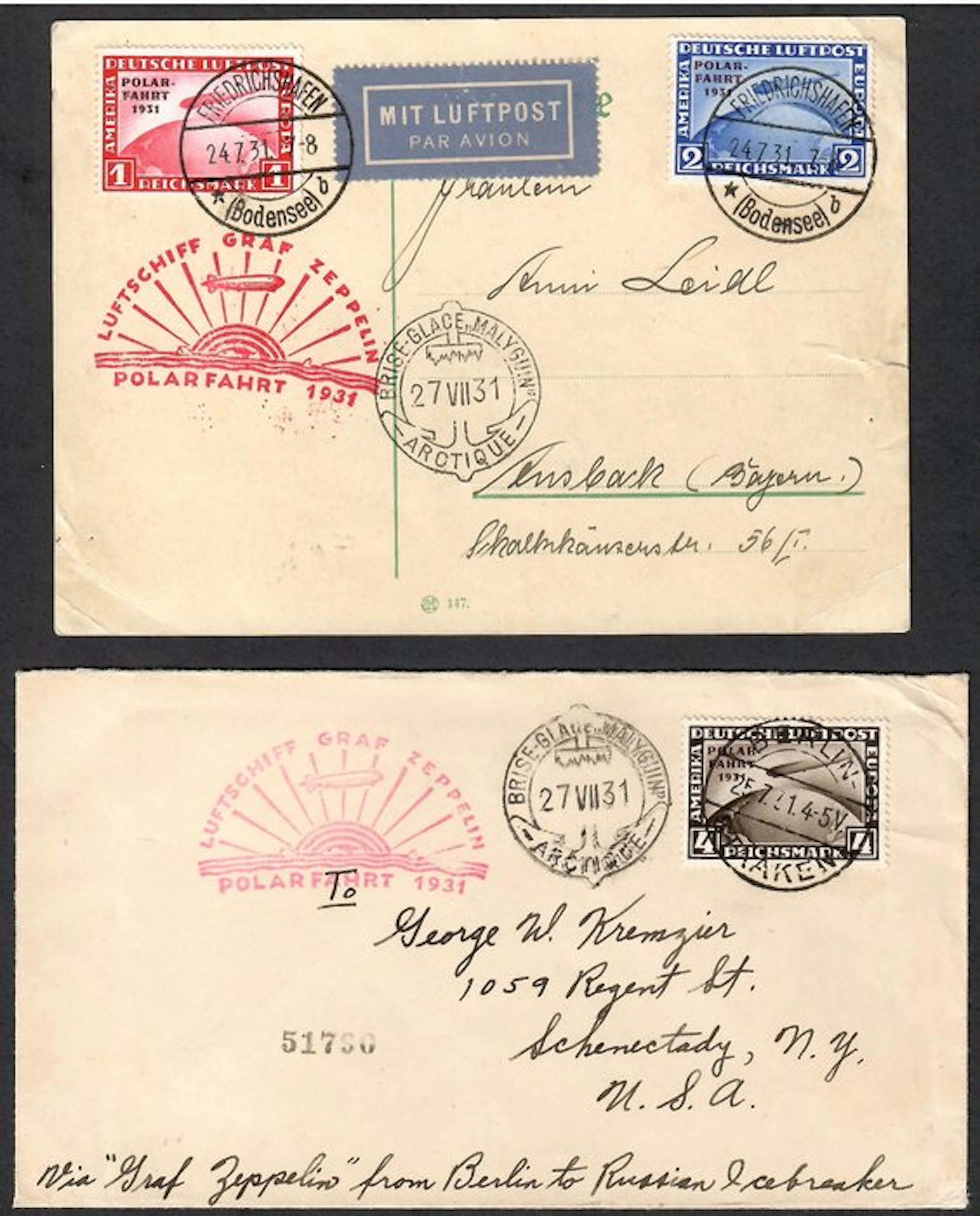 German Empire 1931 - Polar flight Nos