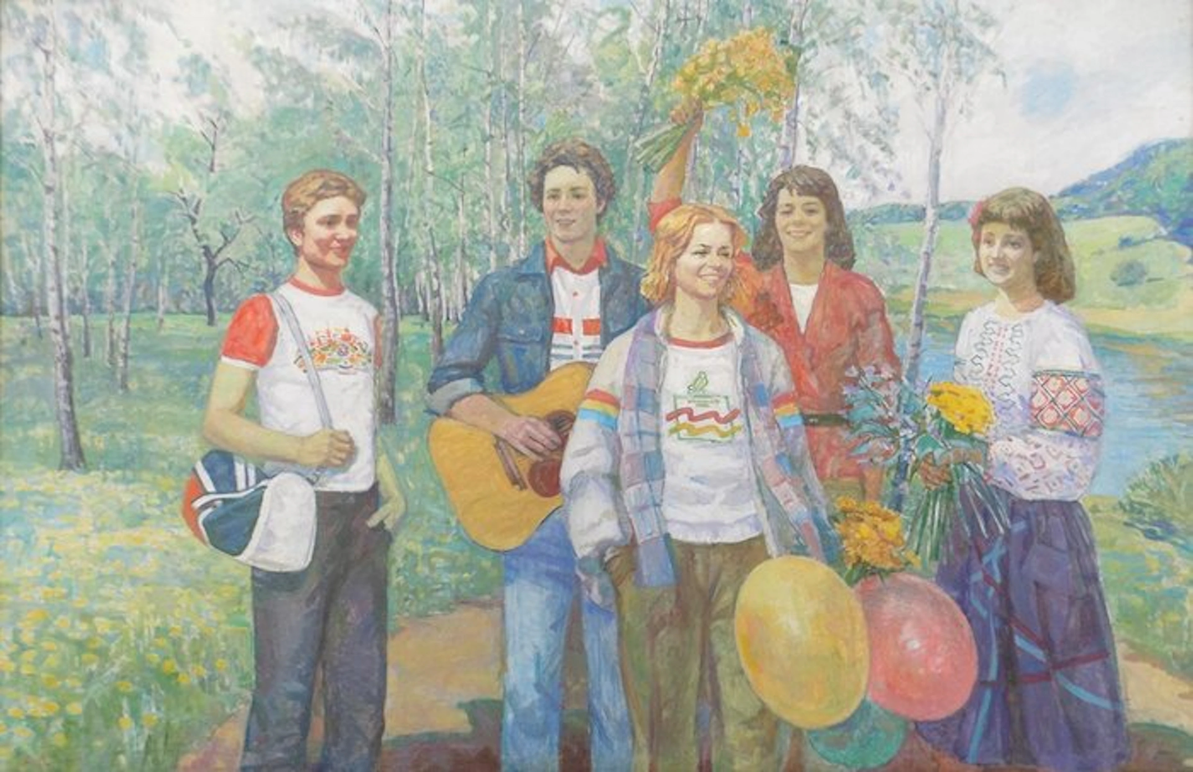Loza Adolf Ivanovich (1931–2004) - Gioventù sovietica - cm 130 x 205