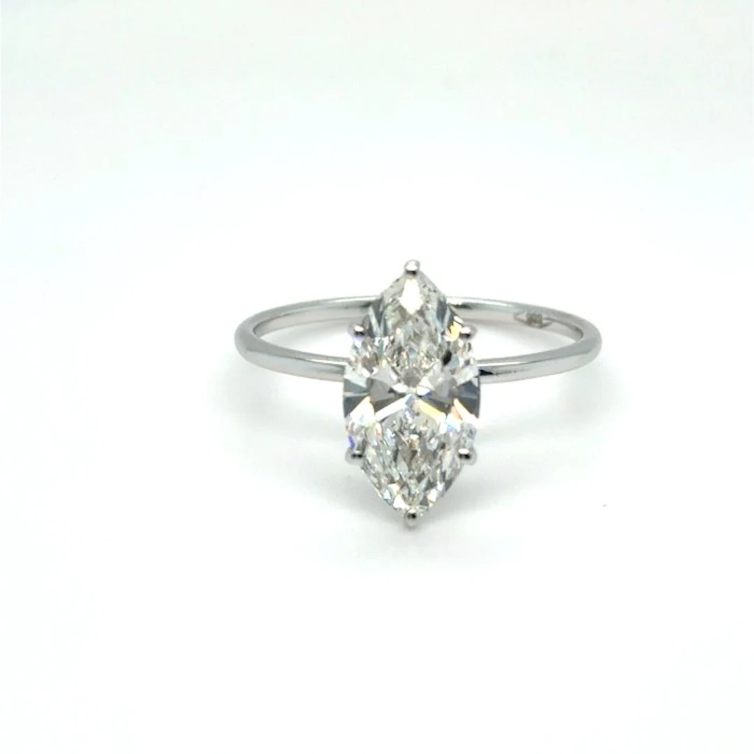 No reserve price - Ring - 14 kt. White gold - 2.06ct. tw. Diamond (Lab-grown)