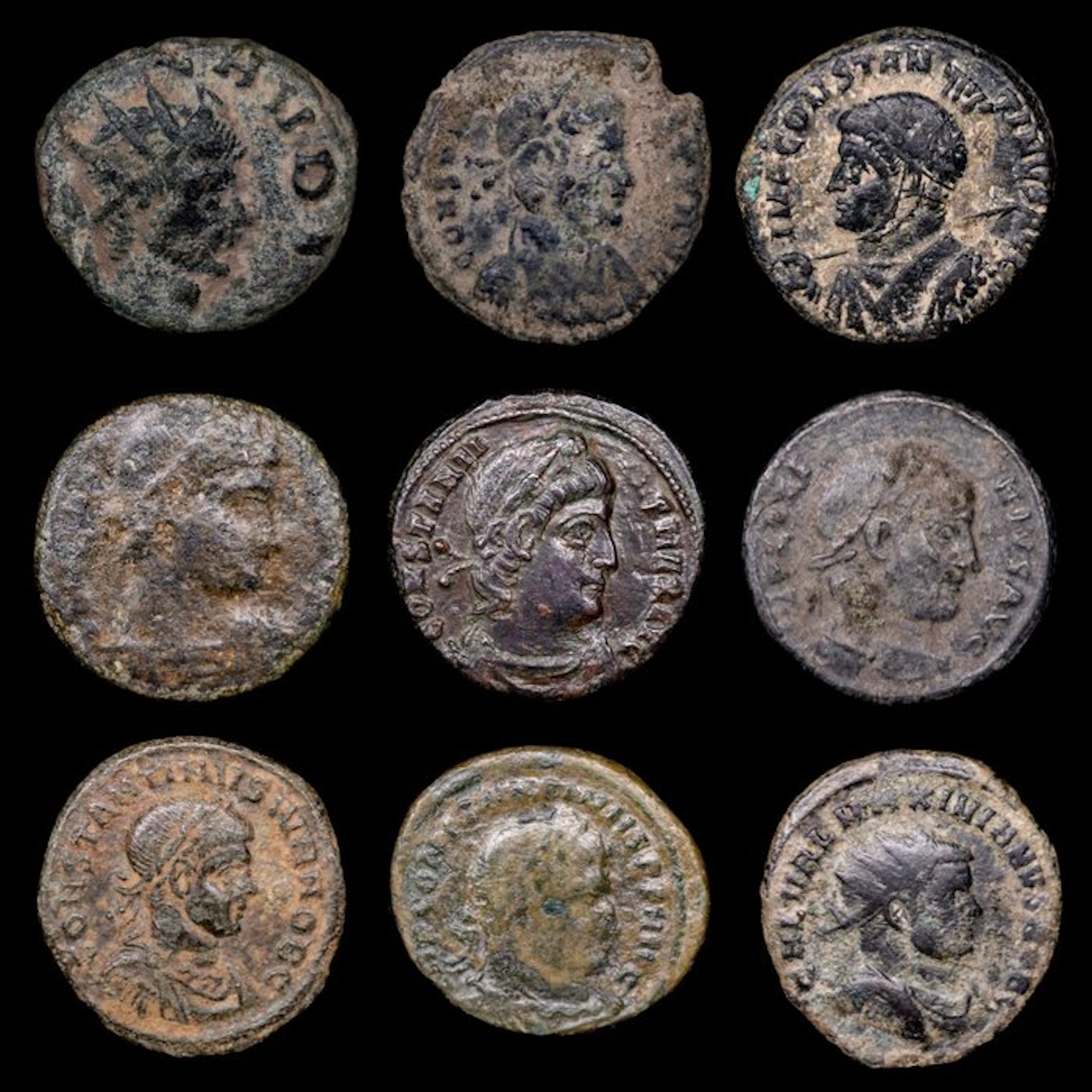 Roman Empire Lote de 9 monedas Æ siglo III - IV d.C. (No reserve price)