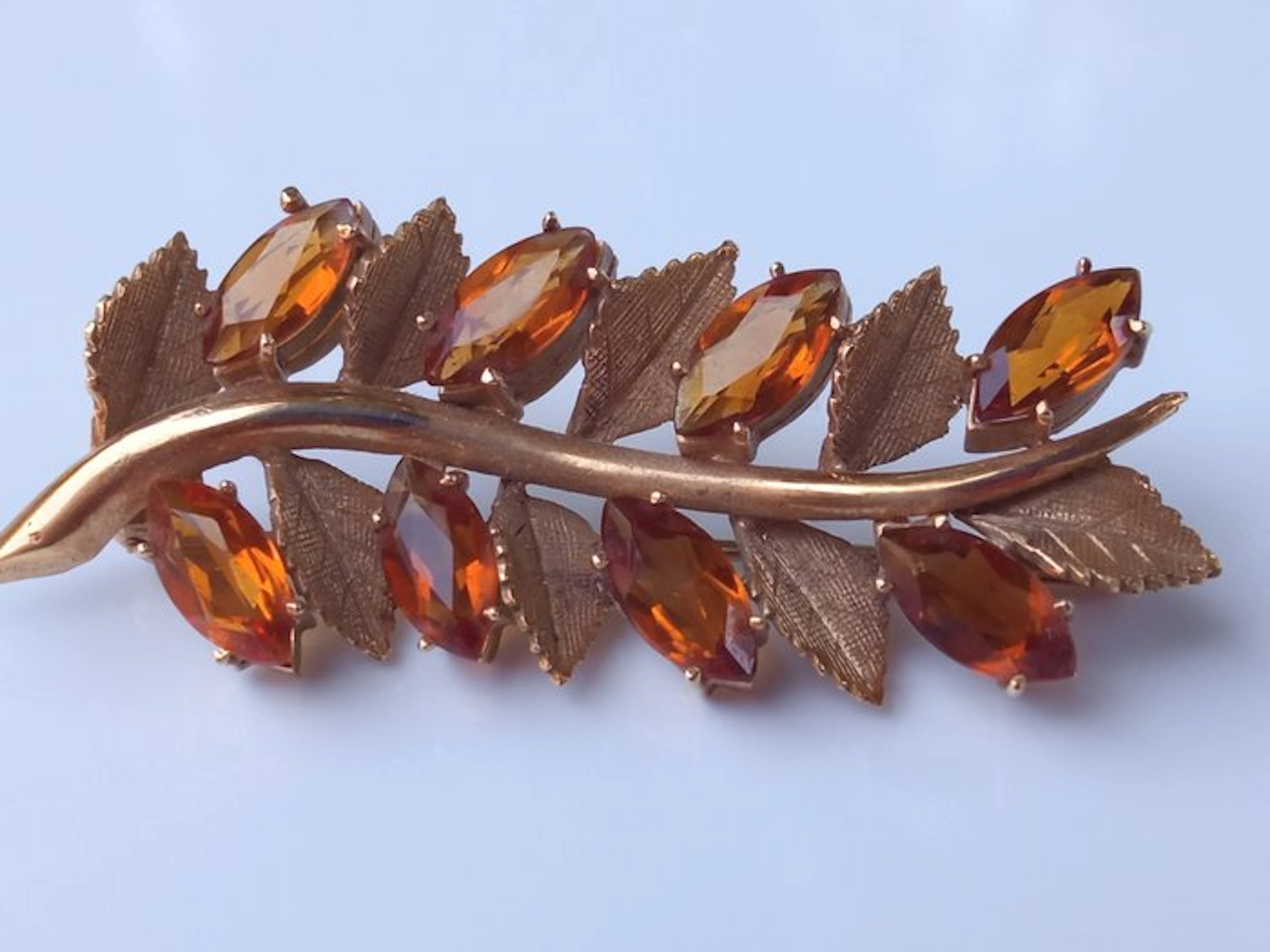 Brooch - 18 kt. Yellow gold Citrine
