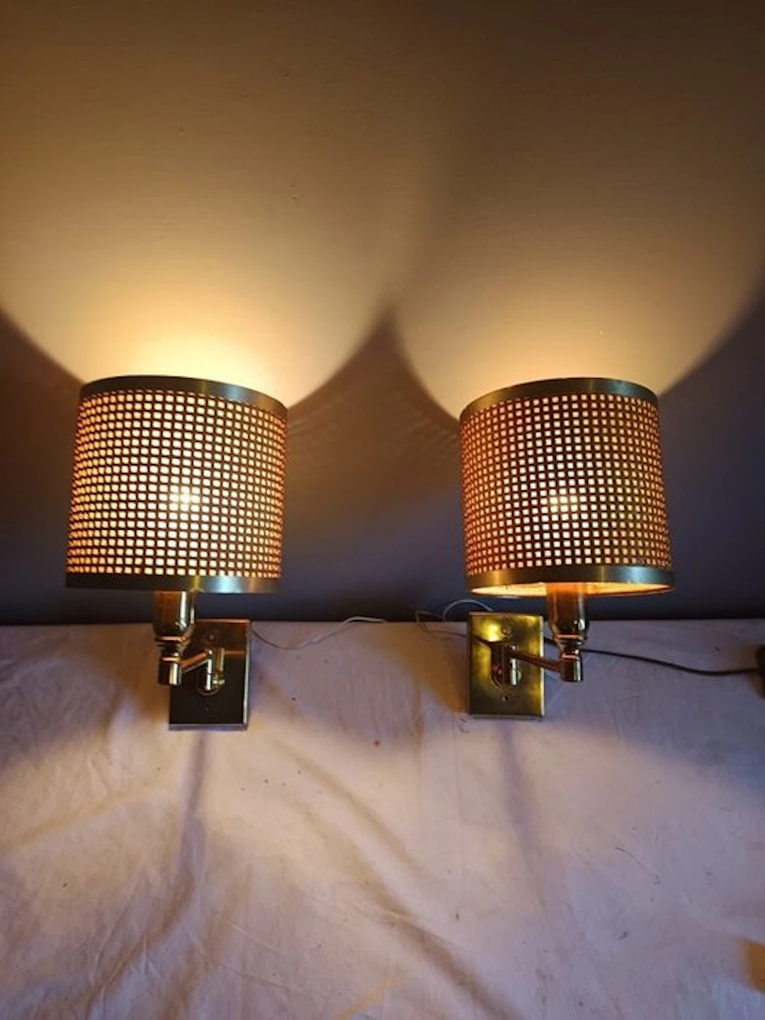 Wall lamp (2) - Gilt brass - Wall lamp