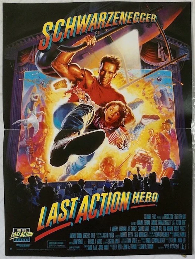 Lot of 3 movie-posters - Schwarzenegger / Bruce Willis /...
