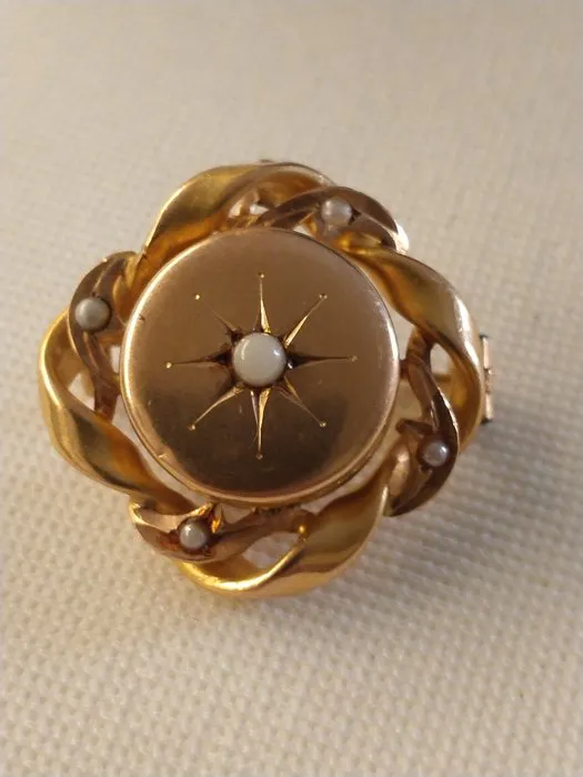 Brooch - 15 kt. Yellow gold - Victorian pendant brooch