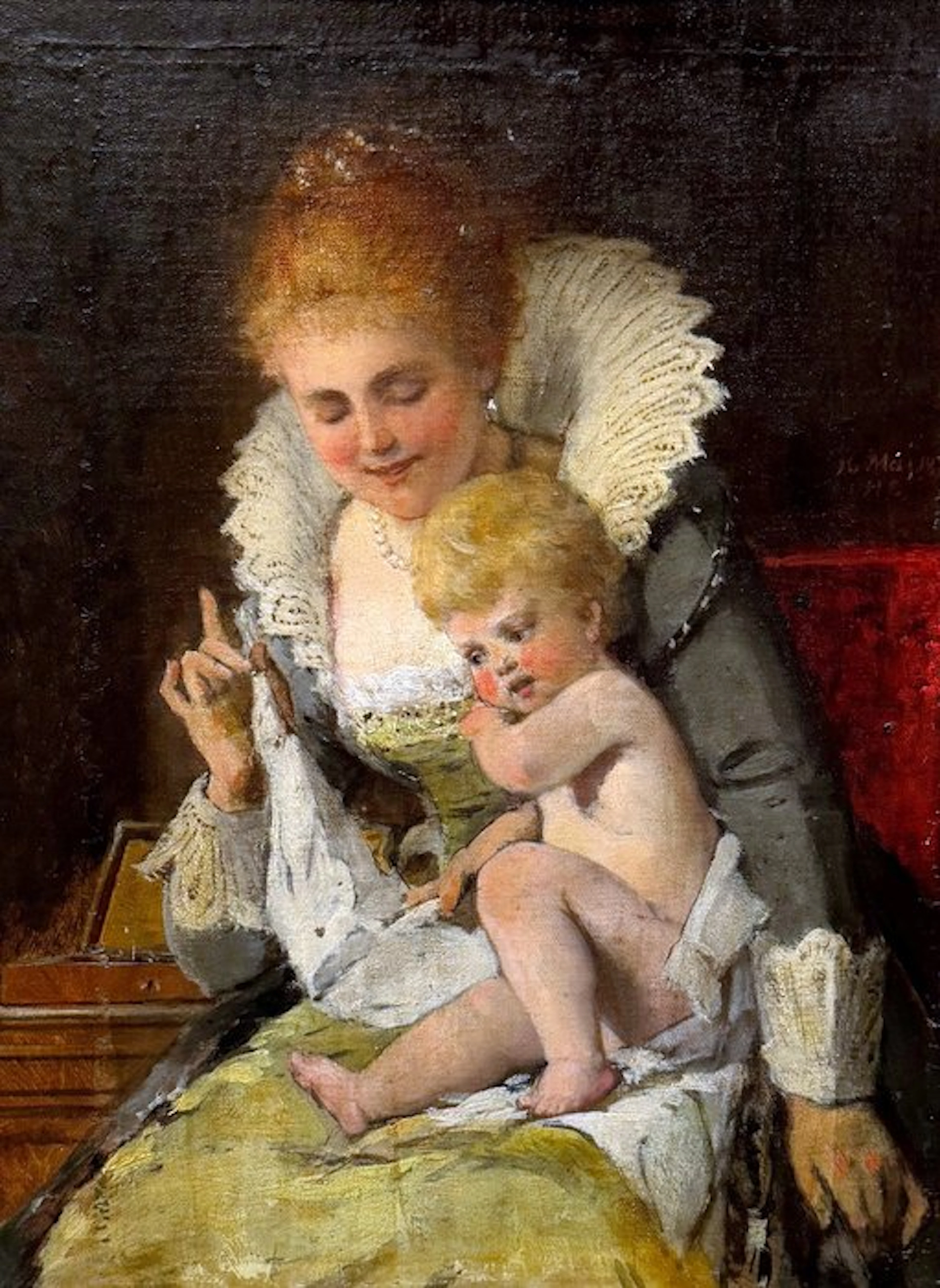 Heinrich Heinz Ewers (1817– 1885) - Mère et Enfant en tenue Aristocratique