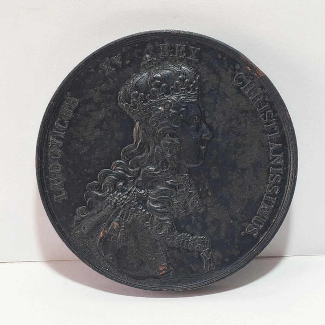 France. Medaglia in bronzo "Louis XV. Reims 25 octobre 1722"