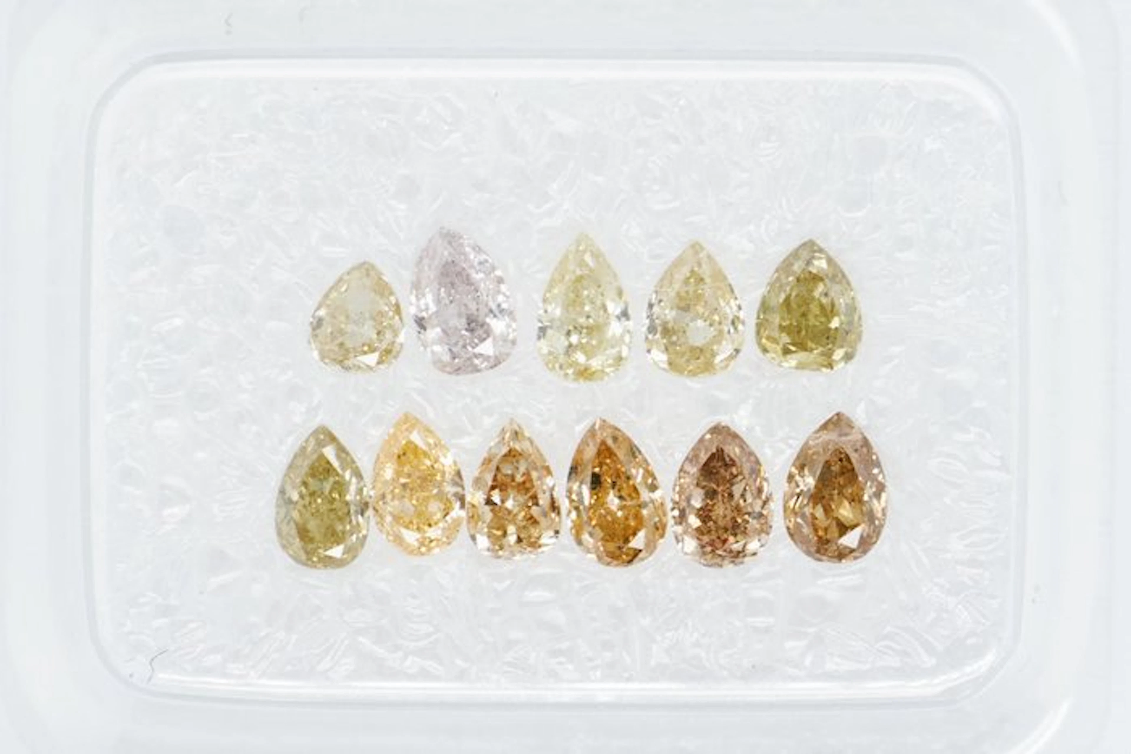No reserve price - 11 pcs Diamond (Natural coloured) - 1.17 ct - Pear - Faint