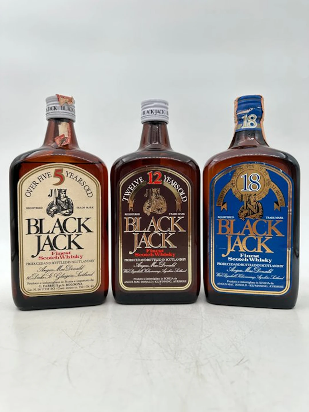 Black Jack 5yo - 12yo - 18yo - b. 1970s - 75cl - 3 bottles