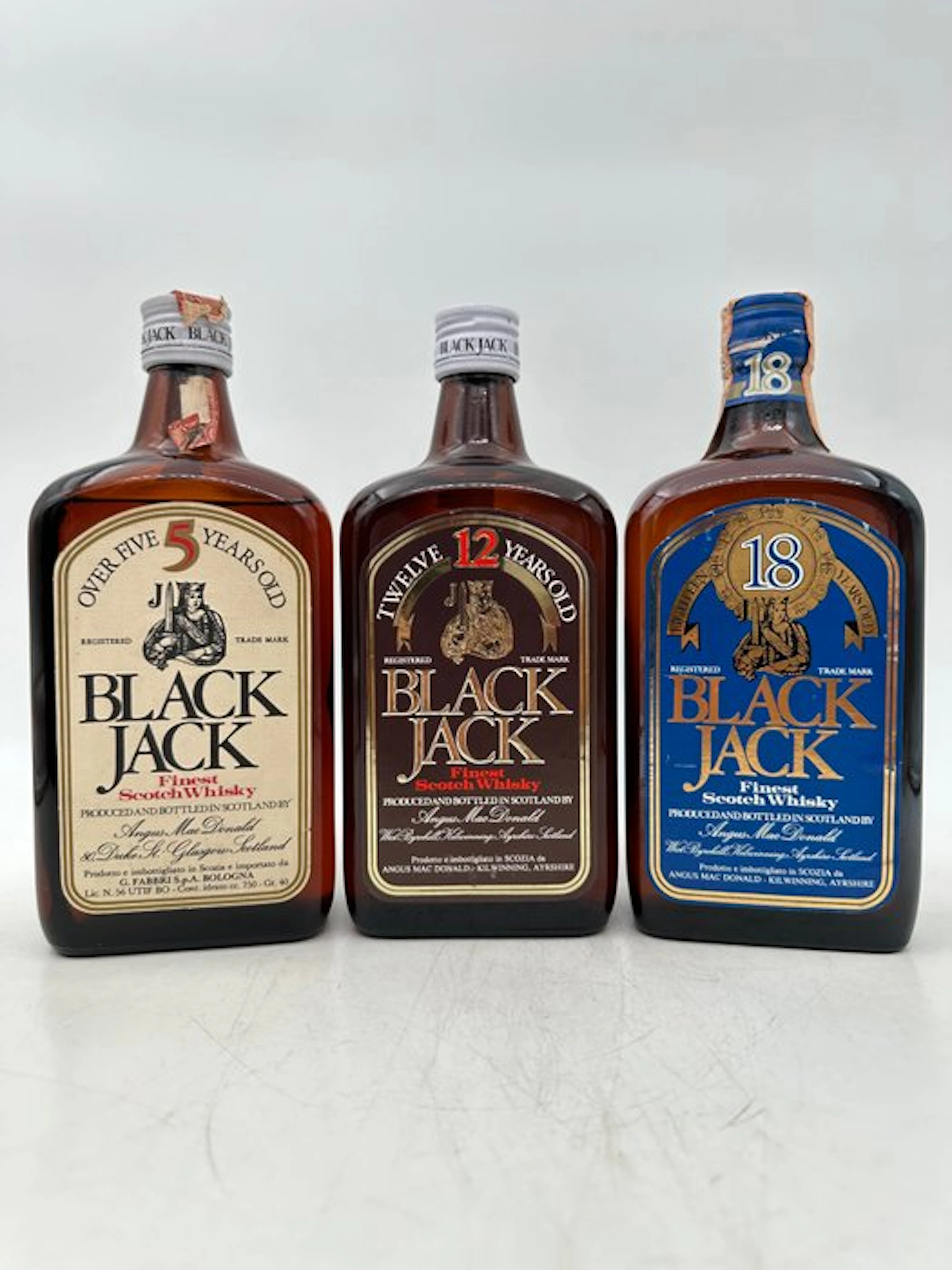 Black Jack 5yo - 12yo - 18yo - b. 1970s - 75cl - 3 bottles