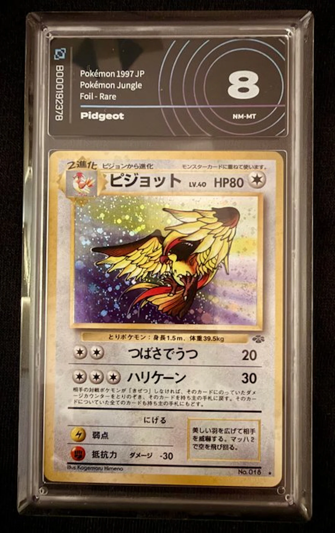 Pokémon - 1 Graded card - Pidgeot No.018 Foil - AI grading 8 - WOTC - Jungle