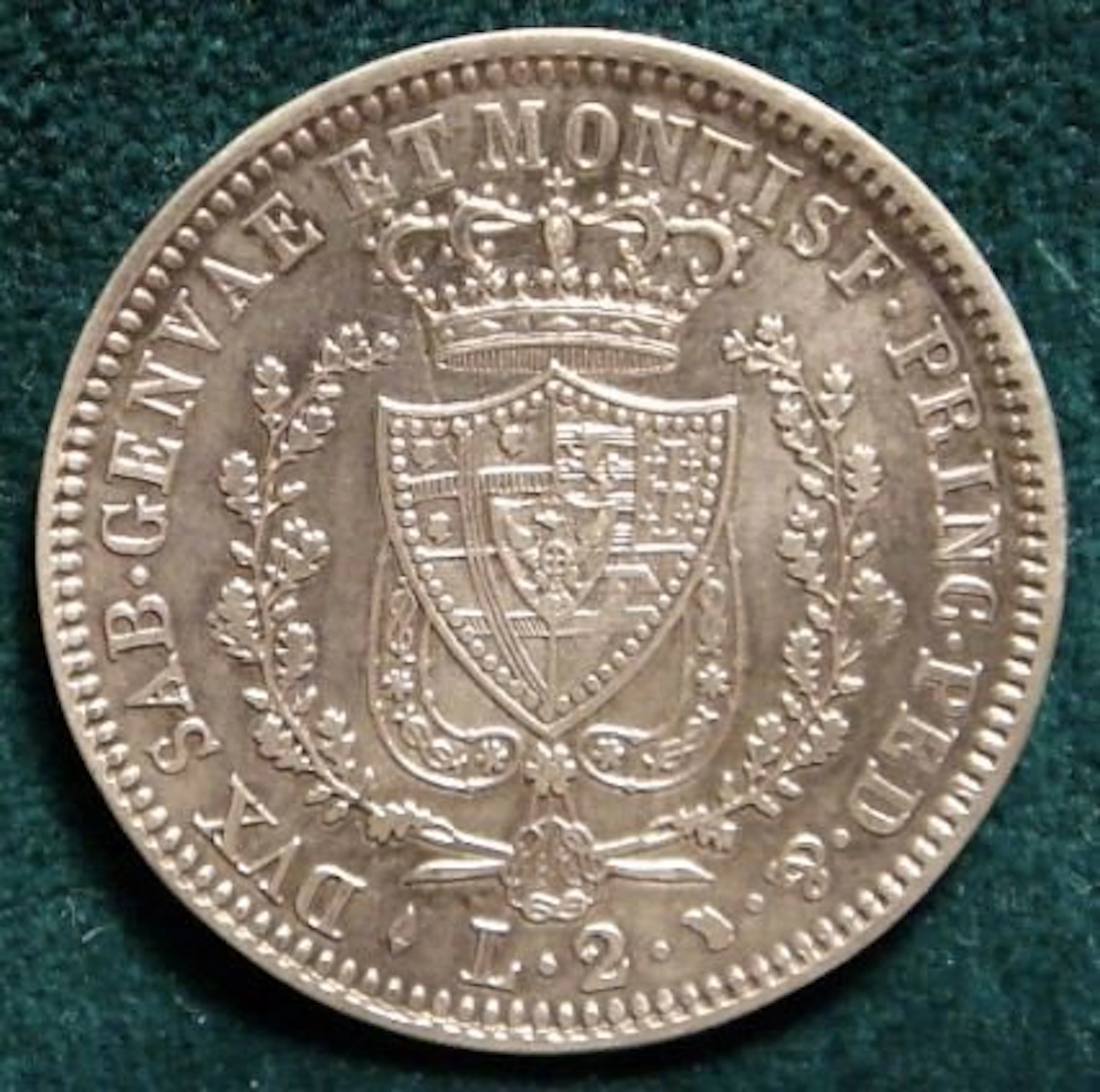 Italy, Kingdom of Sardinia Carlo Felice. 2 Lire 1828 Torino - R2