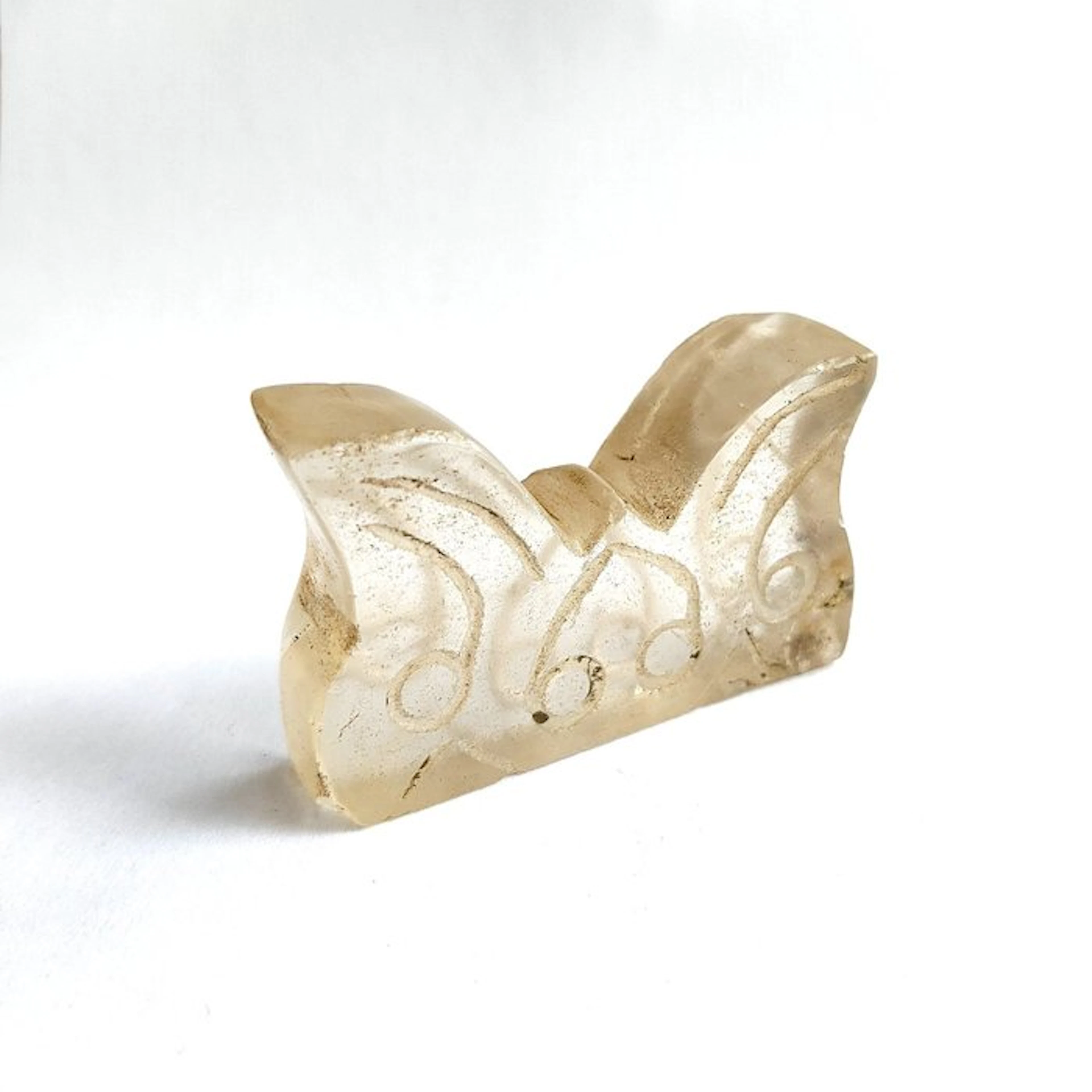 Ancient Central Asian Rock Crystal Chess Game Ciseled Pawn Bead Element - 36 mm