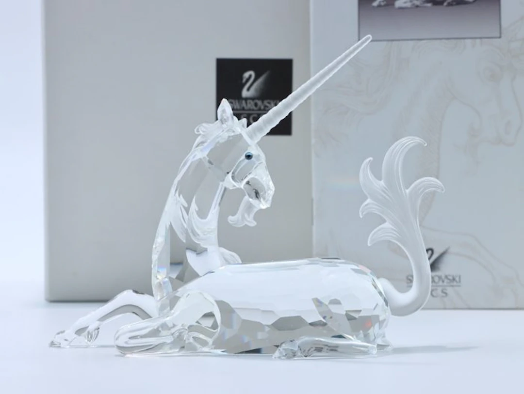 Figure - Swarovski - Jaarstuk 1996 "Eenhoorn" (Boxed + certificate) - Crystal