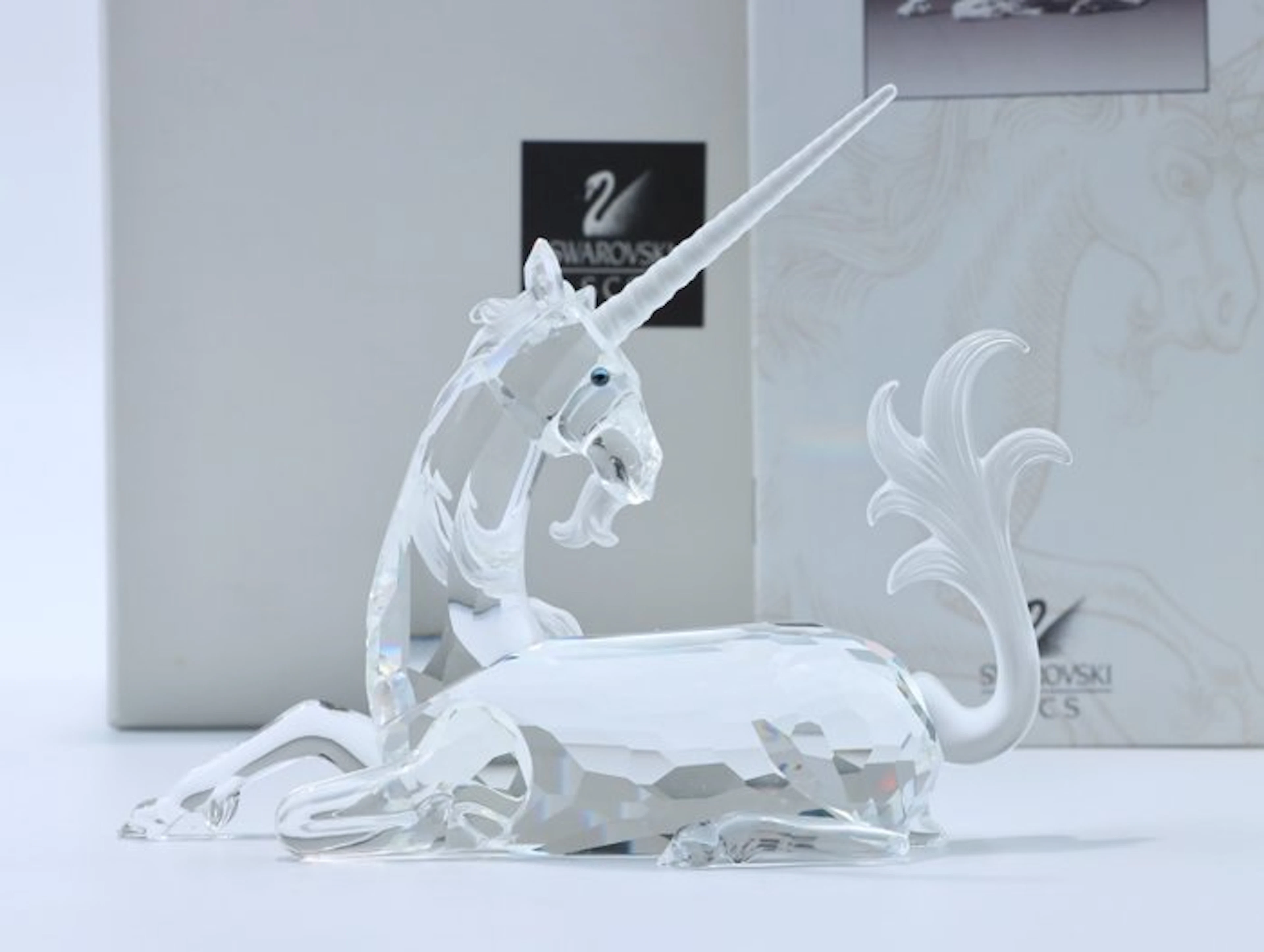 Figure - Swarovski - Jaarstuk 1996 "Eenhoorn" (Boxed + certificate) - Crystal