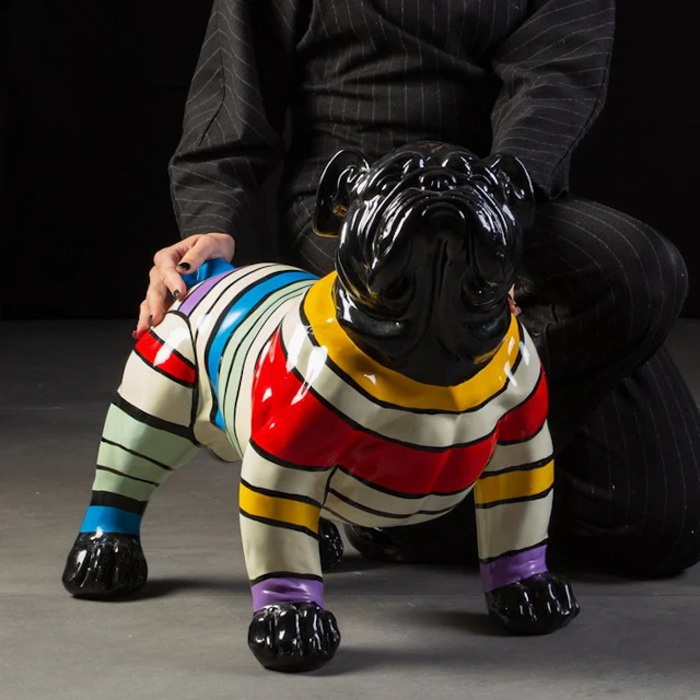 Sculpture, BullDog - 45 cm - Resin - 2022