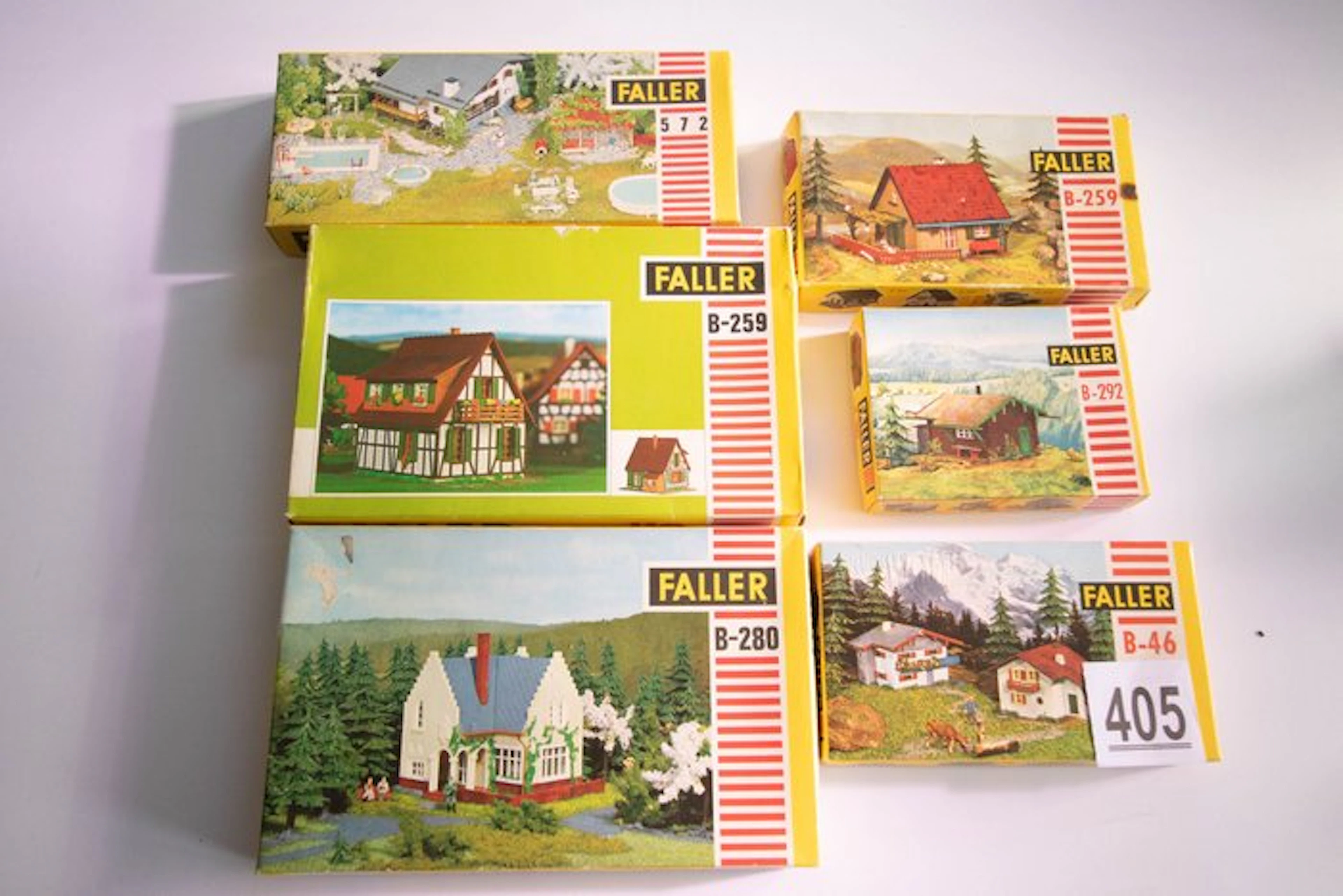 Faller H0 - b-259/b-280/b-259/b-292b/b-46/572 - Model train buildings (6)