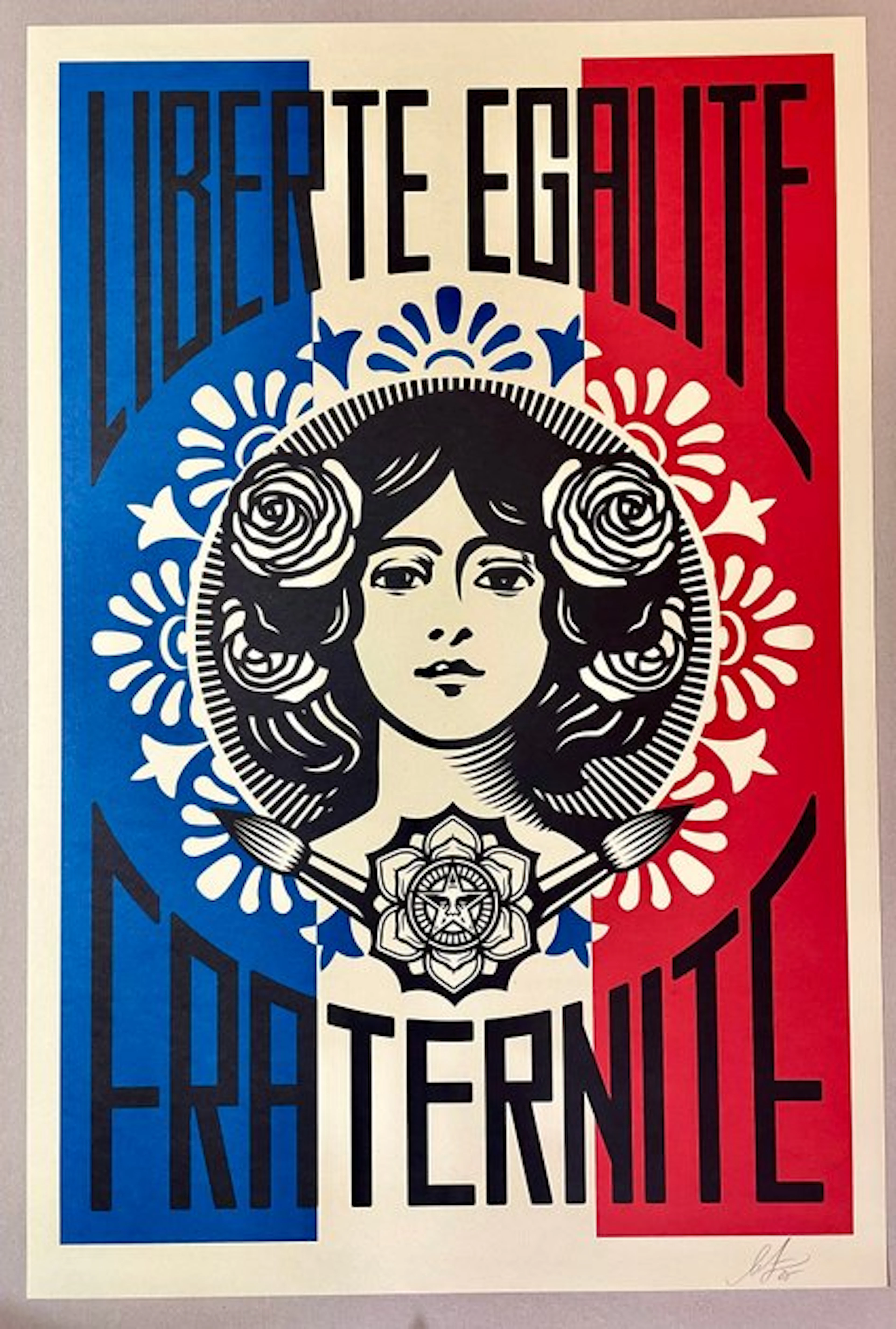 Shepard Fairey (OBEY) - "Liberté, Egalité, Fraternité" (2015) Signed