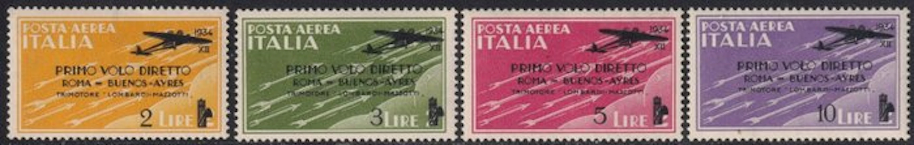 Italy Kingdom 1934 - Airmail Rome-Buenos Aires/Mogadishu...