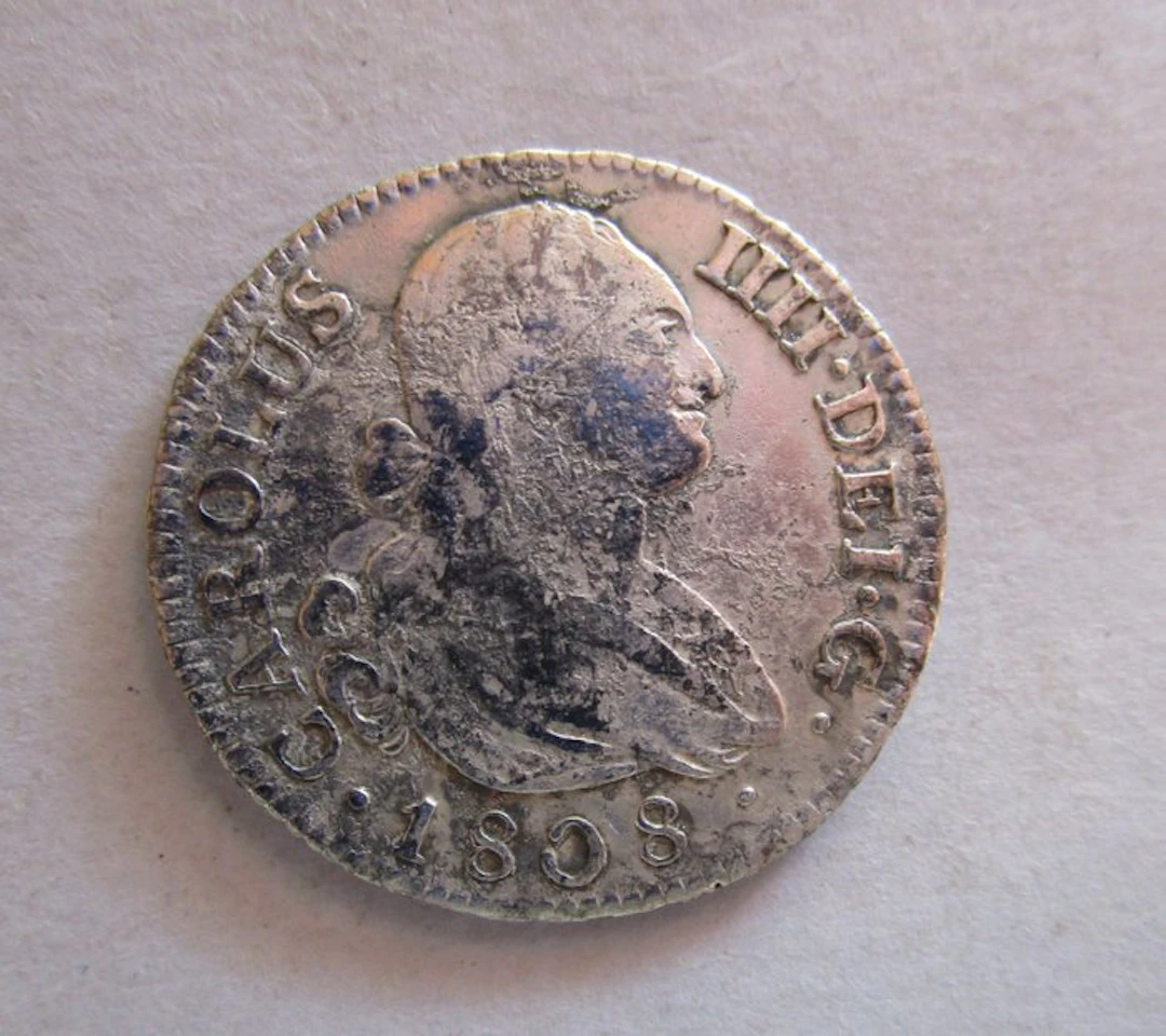 Spain. Carlos IV. 2 Reales 1808 Madrid AI (No reserve price)