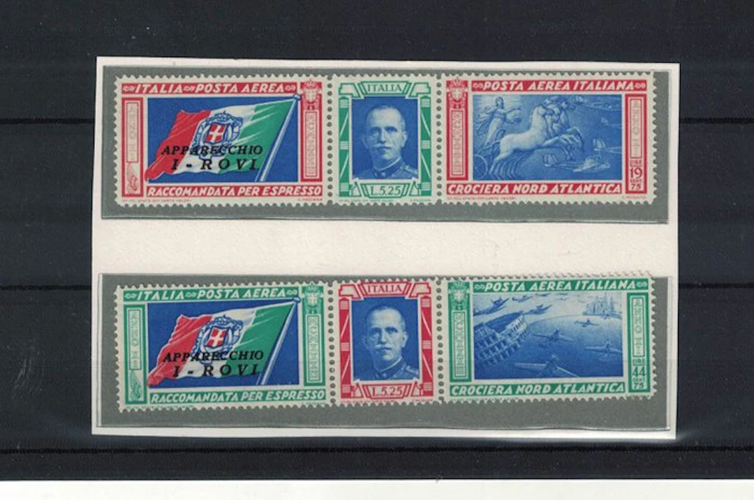 Italy Kingdom - 1933 Triptych North Atlantic Cruise mnh** - sassone S1509R