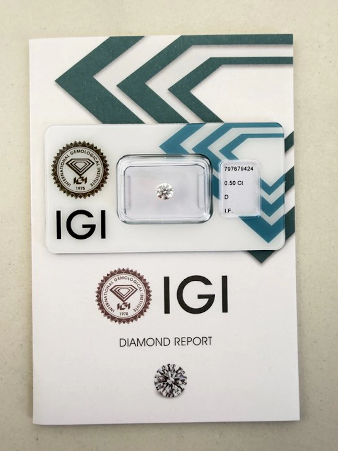 1 pcs Diamond (Natural) - 0.50 ct - Round - D...