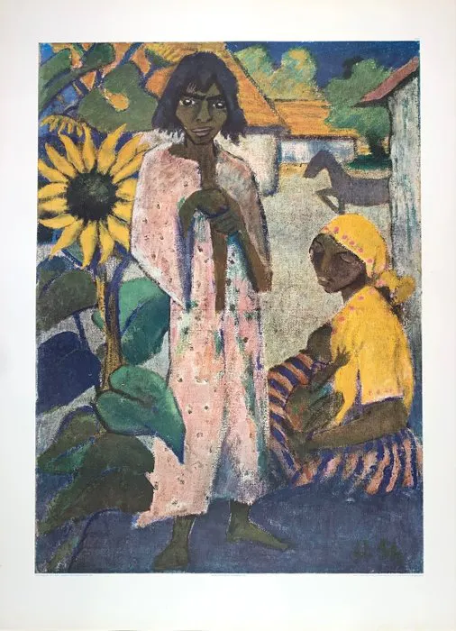 Otto Mueller - Gypsy with sunflower