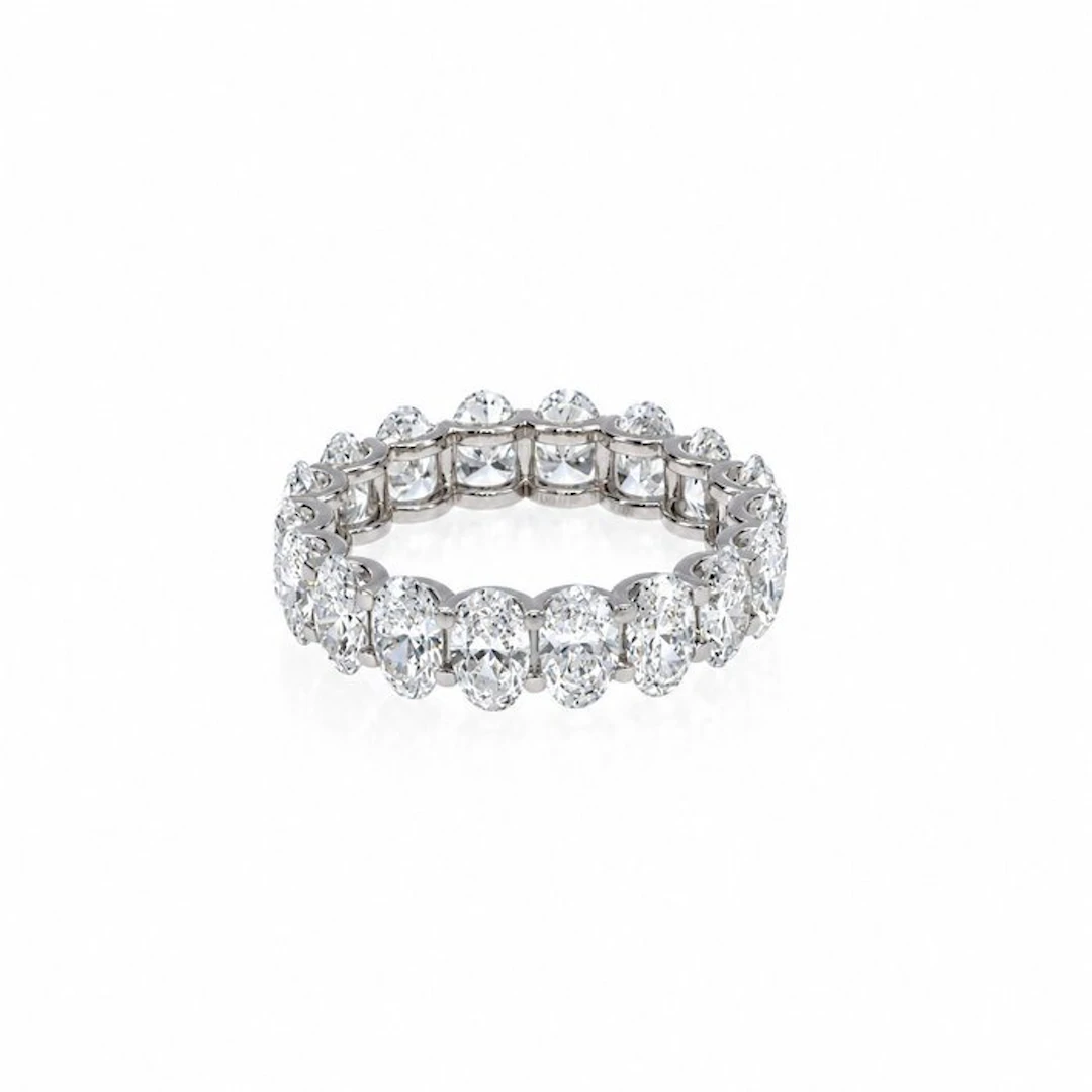 No reserve price - Ring - 14 kt. White gold - 5.04ct. tw. Diamond (Lab-grown)