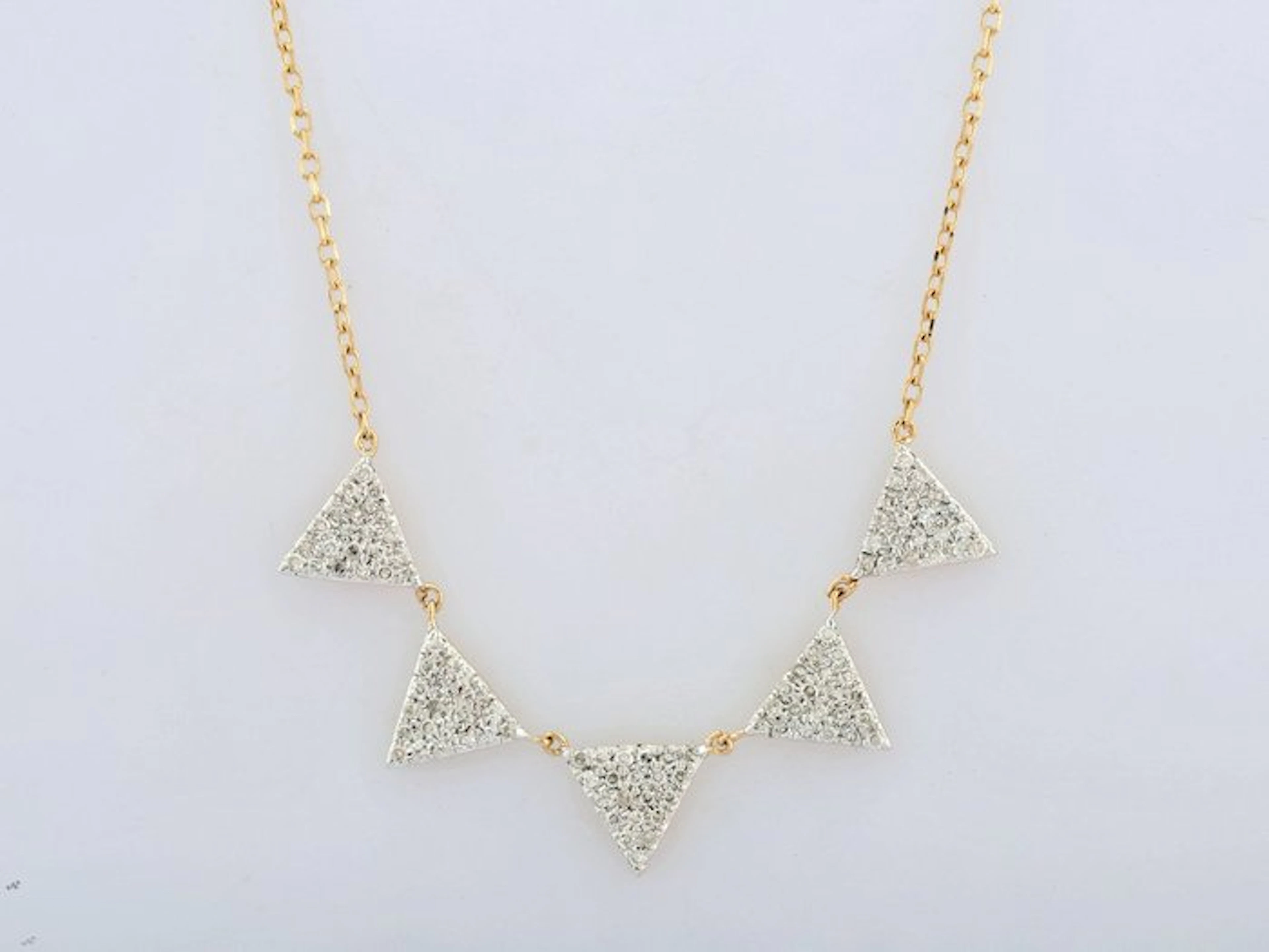 Necklace - 14 kt. Yellow gold - 0.23ct. tw. Diamond (Natural)