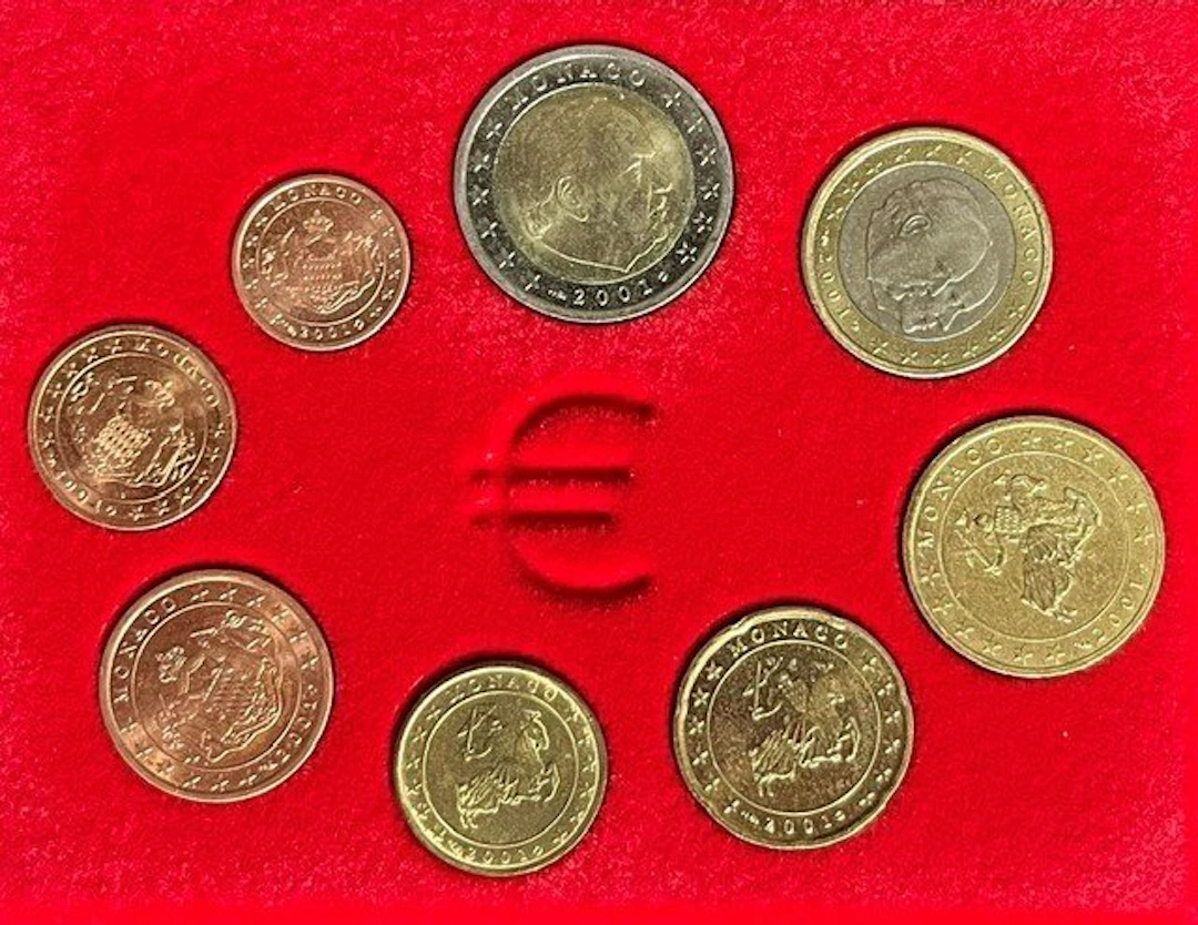 Monaco. Series 1 Cent - 2 Euro 2001 (No reserve price)
