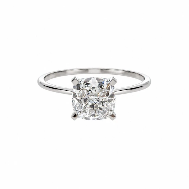 No reserve price - Ring - 14 kt. White gold - 2.05ct. tw. Diamond (Lab-grown)