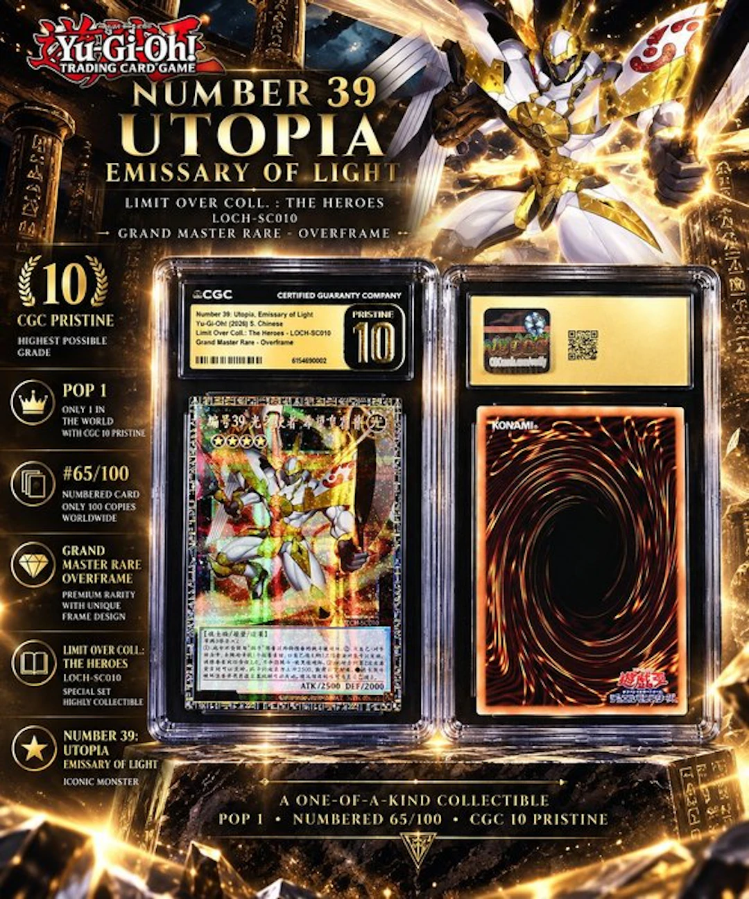 Konami - 1 Graded card - Yu-Gi-Oh! - number 39 utopia...