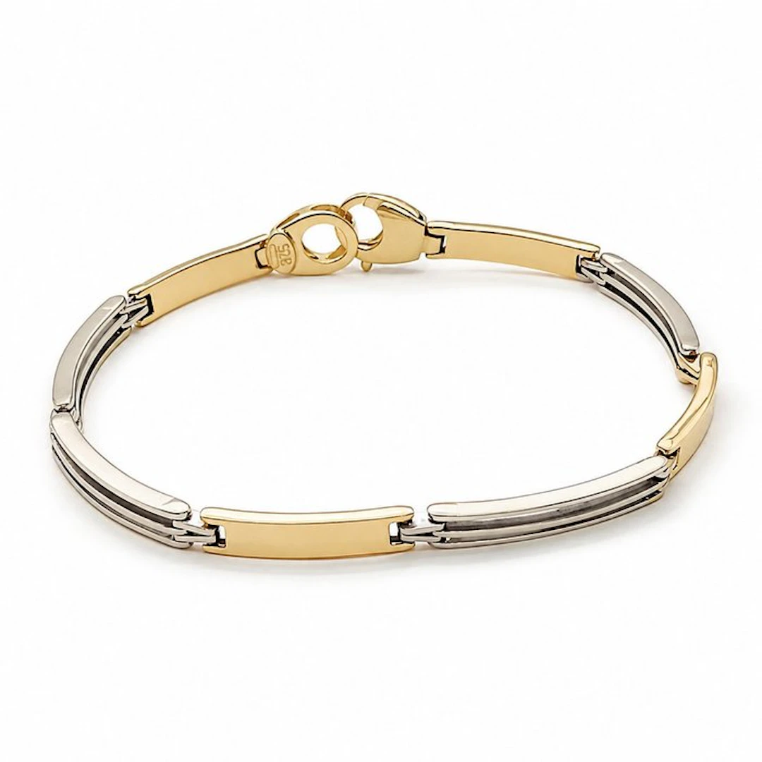 Bracelet - 18 kt. Yellow gold, White gold - Handmade - Made in Italy