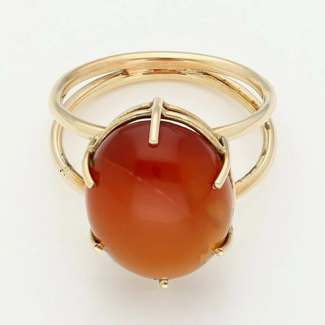 Ring - 14 kt. Yellow gold - Carnelian