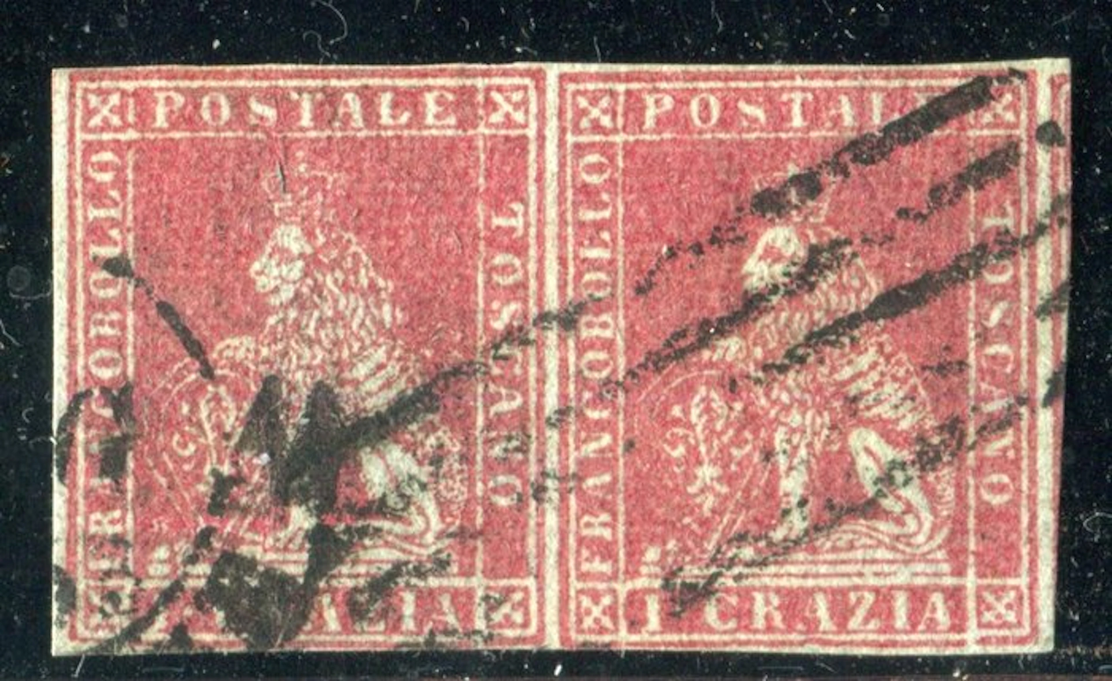 Italian Ancient States - Tuscany 1851 - 1 crazia 1st edition pair.