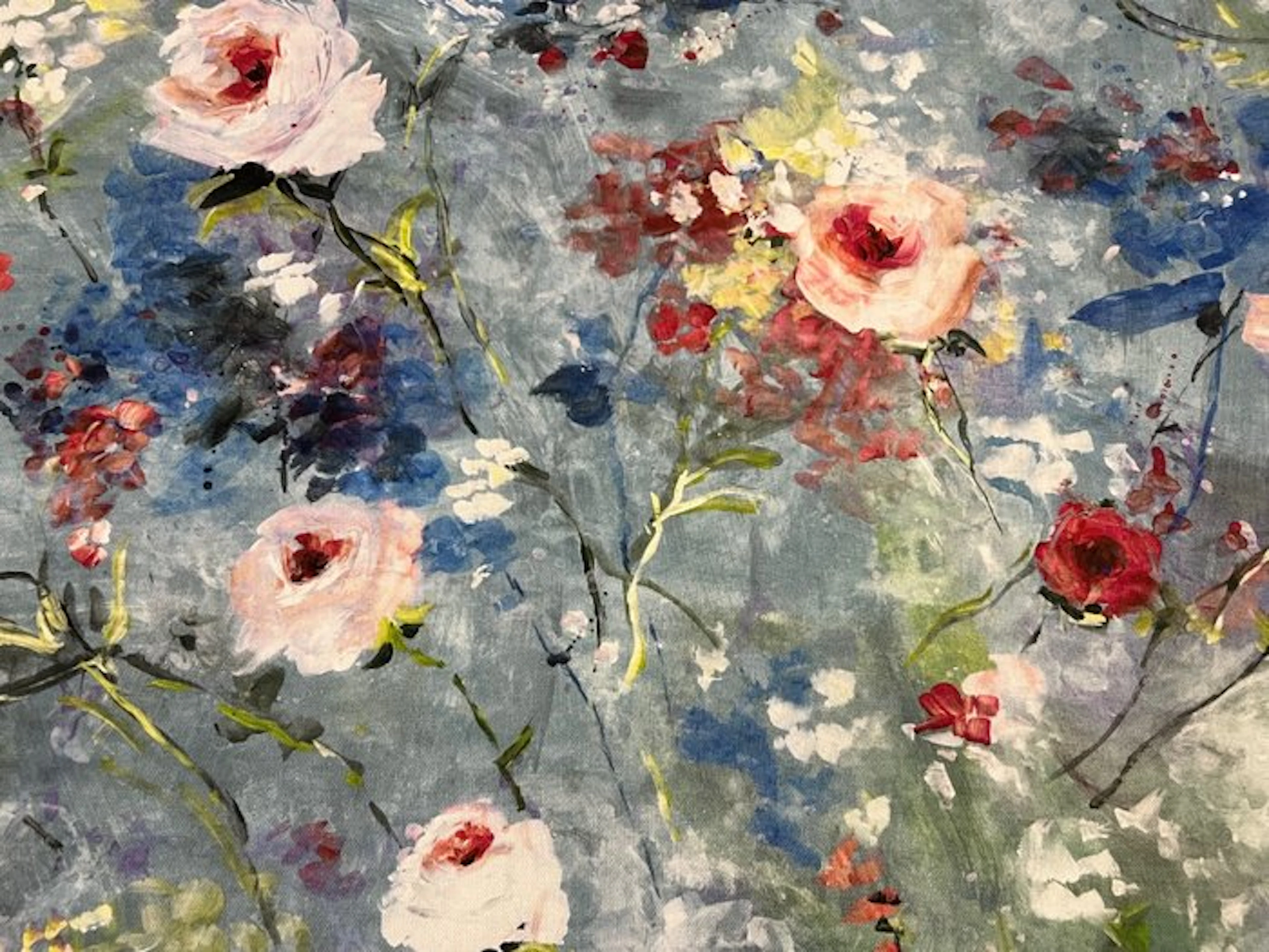 Floral Masterpiece on Cotton: Unique Fabric Certified...