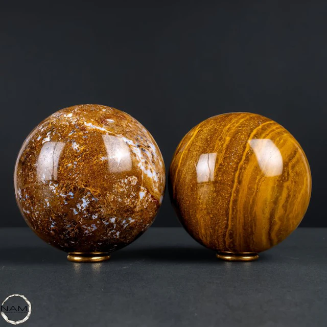 Ocean Jasper spheres – Unique natural art with...
