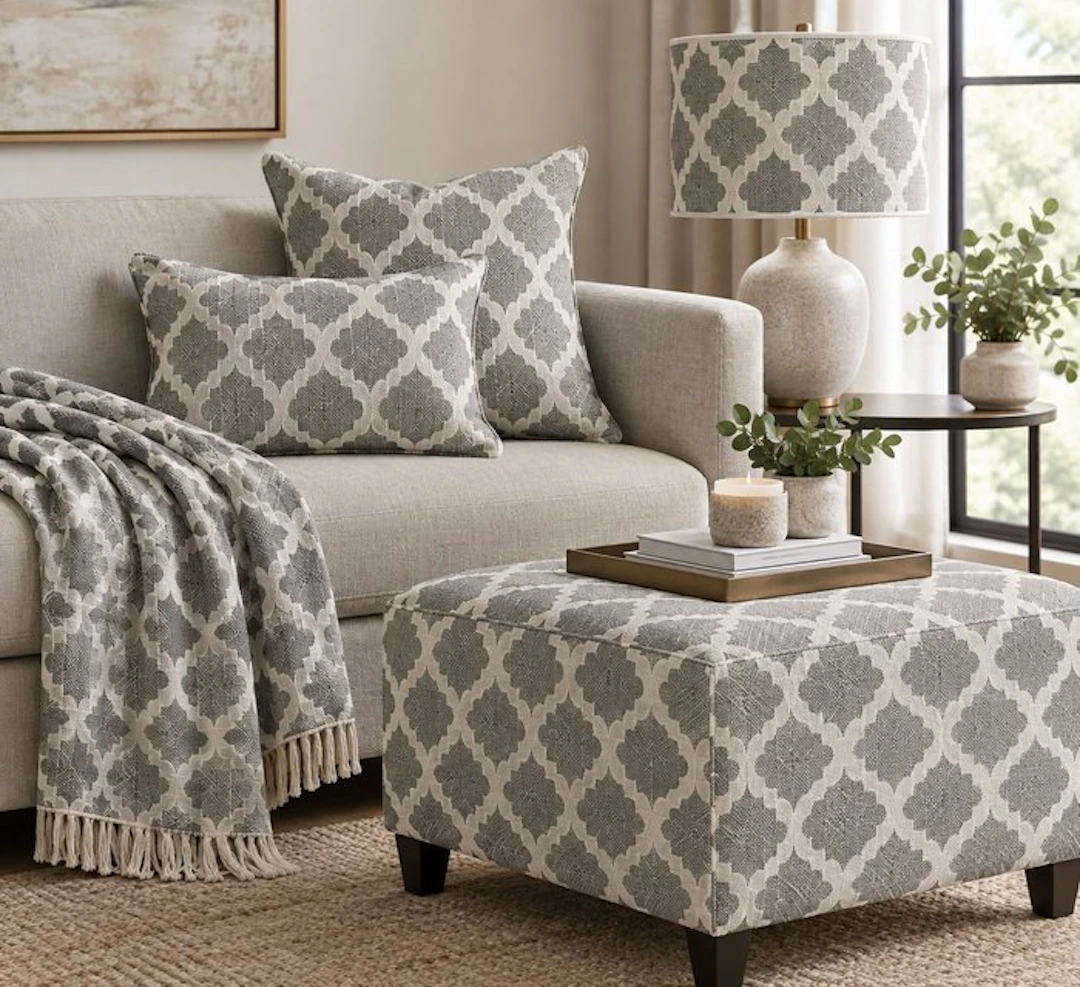 San Leucio fabric rich in diamond-shaped ramage motifs...