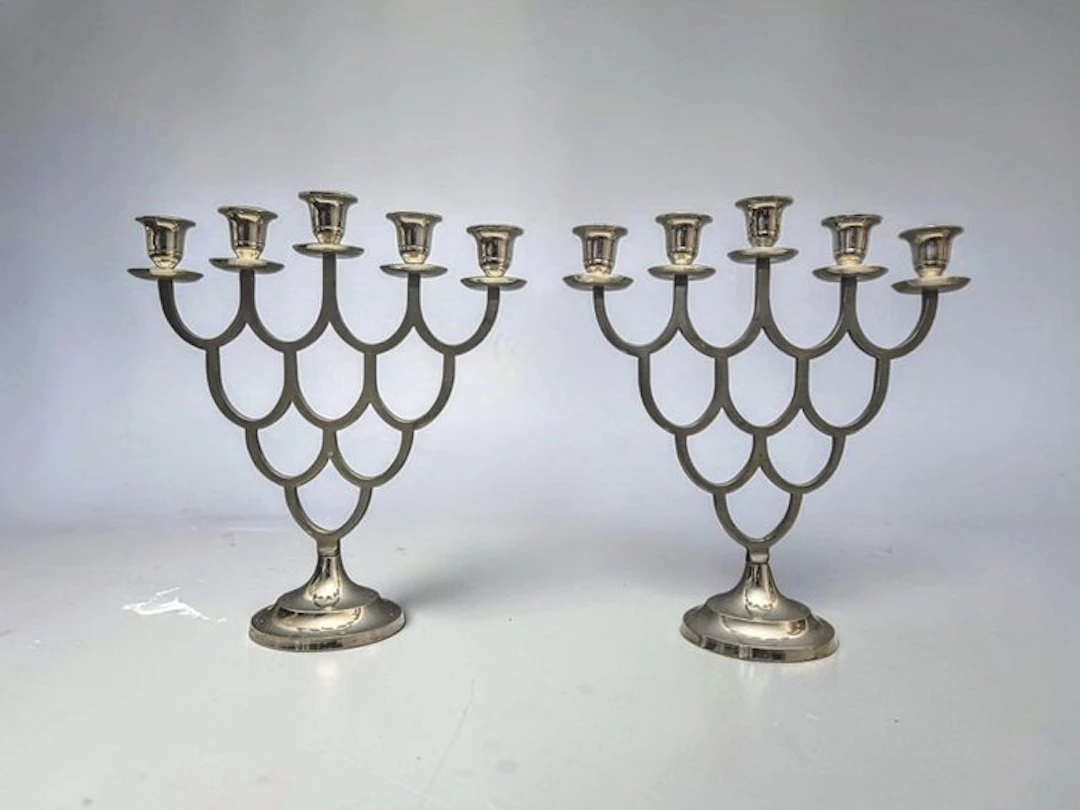 Candleholder Exclusive and Rare Set of Candelabras (2) - Silverplated, Metal